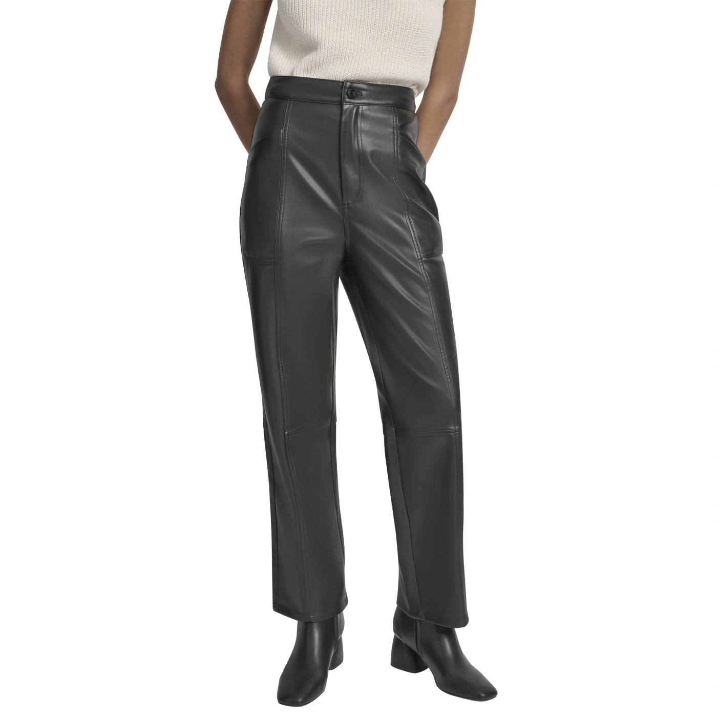 PANTALÓN RECTO MUJER DKNY NEGRO - 1