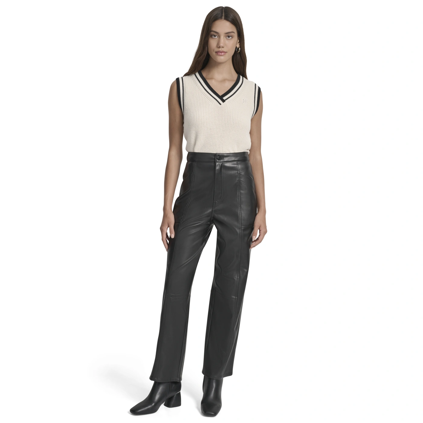 PANTALÓN RECTO MUJER DKNY NEGRO - 4