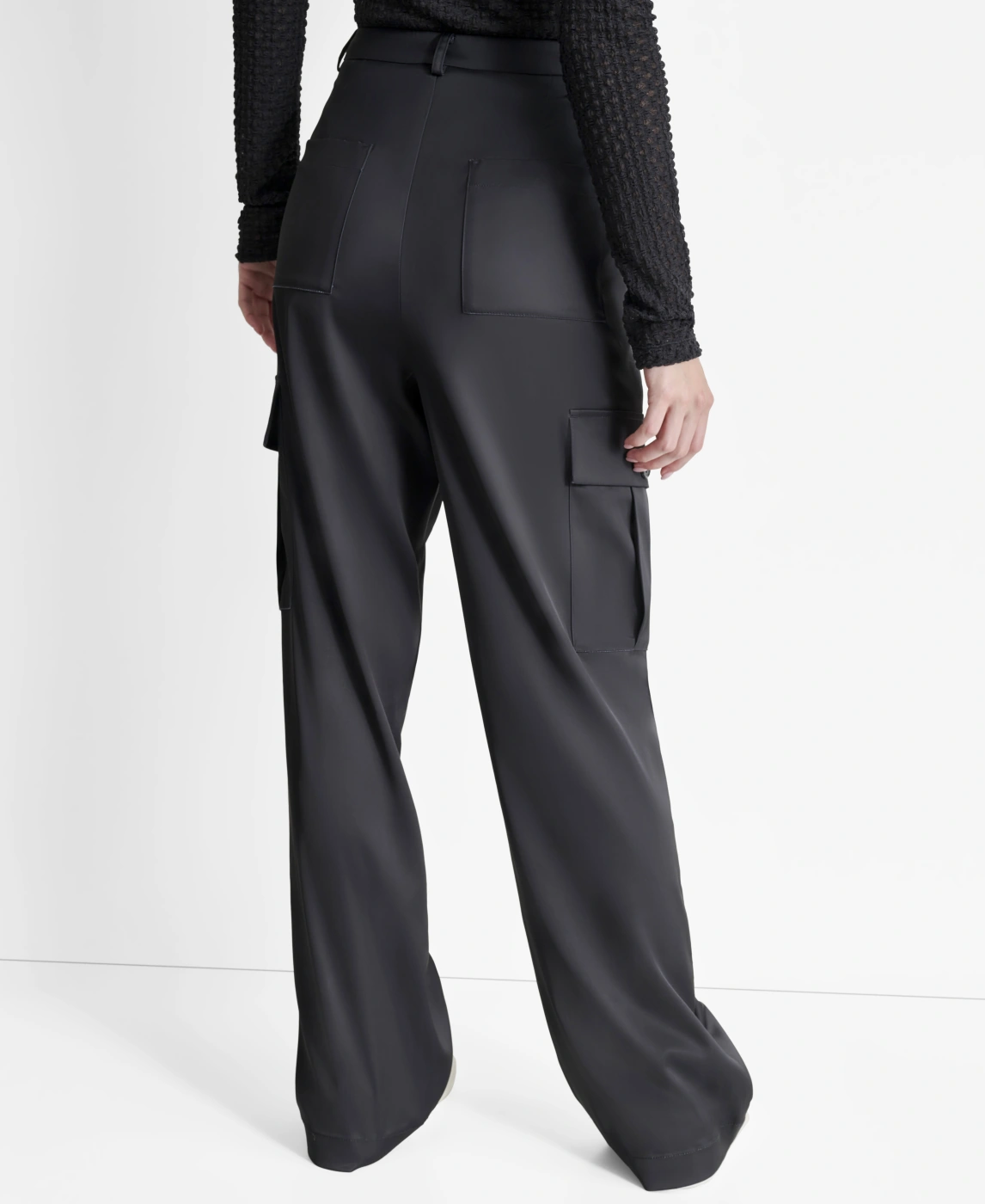 PANTALÓN WIDELEG MUJER DKNY NEGRO - 3