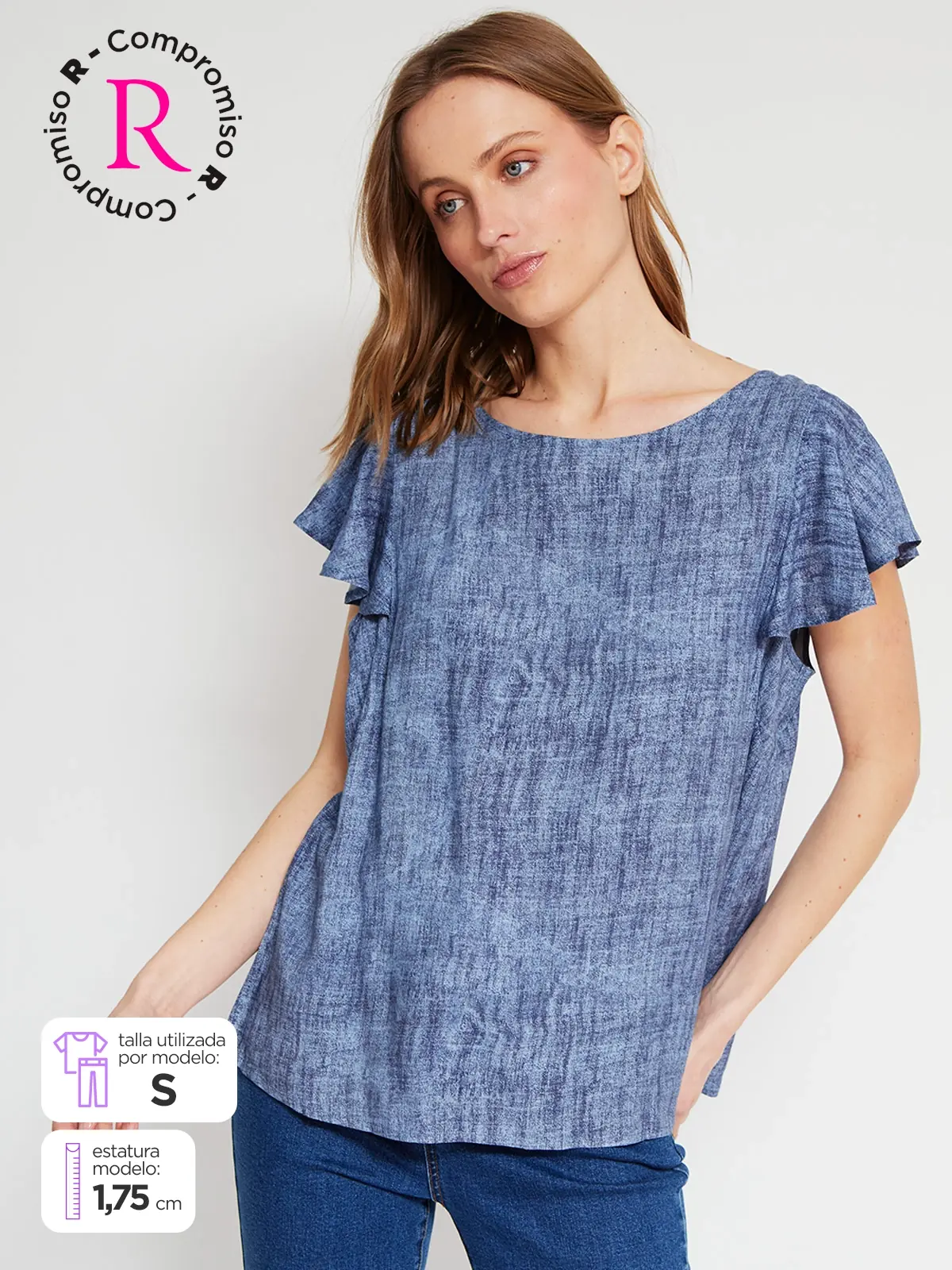 BLUSA MANGA CORTA MUJER AZIZ - 1