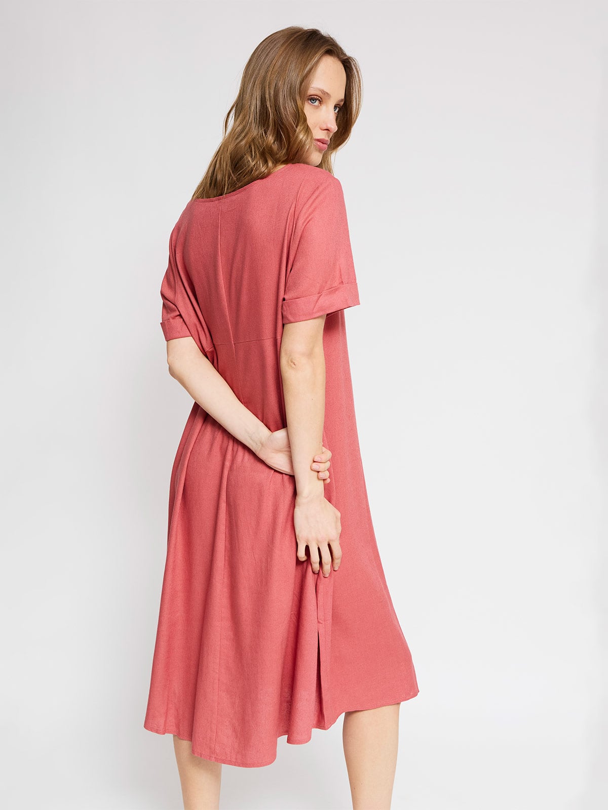 VESTIDO CORTO LINO MUJER AZIZ - 3