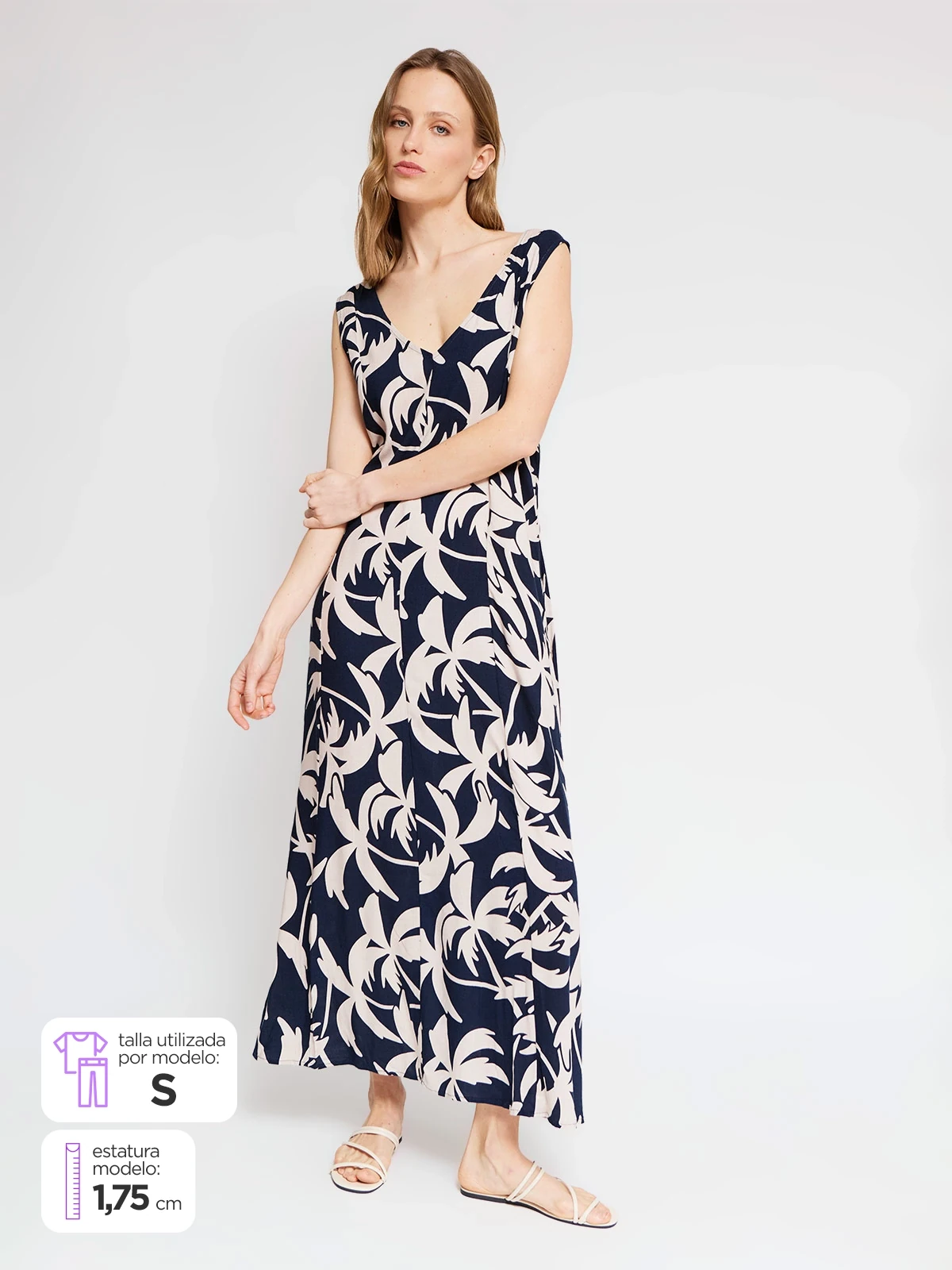 VESTIDO LARGO MUJER AZIZ SIN MANGAS - 1