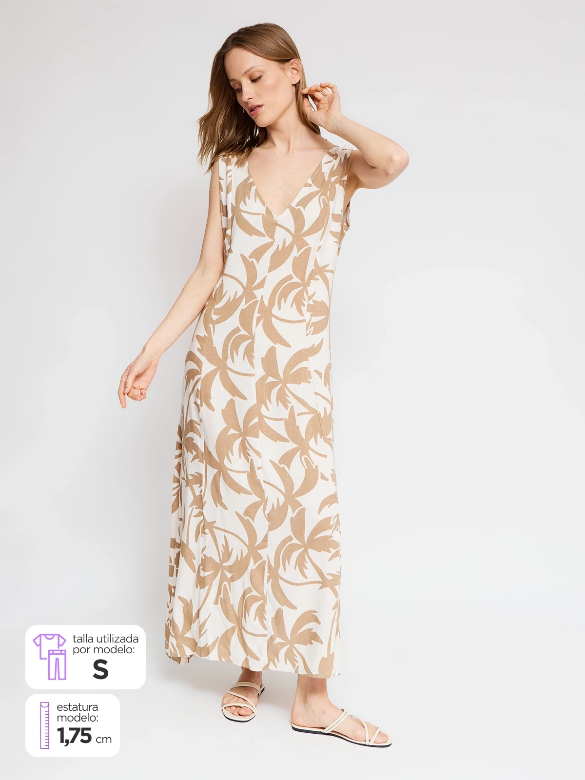 VESTIDO LARGO MUJER AZIZ SIN MANGAS - 1