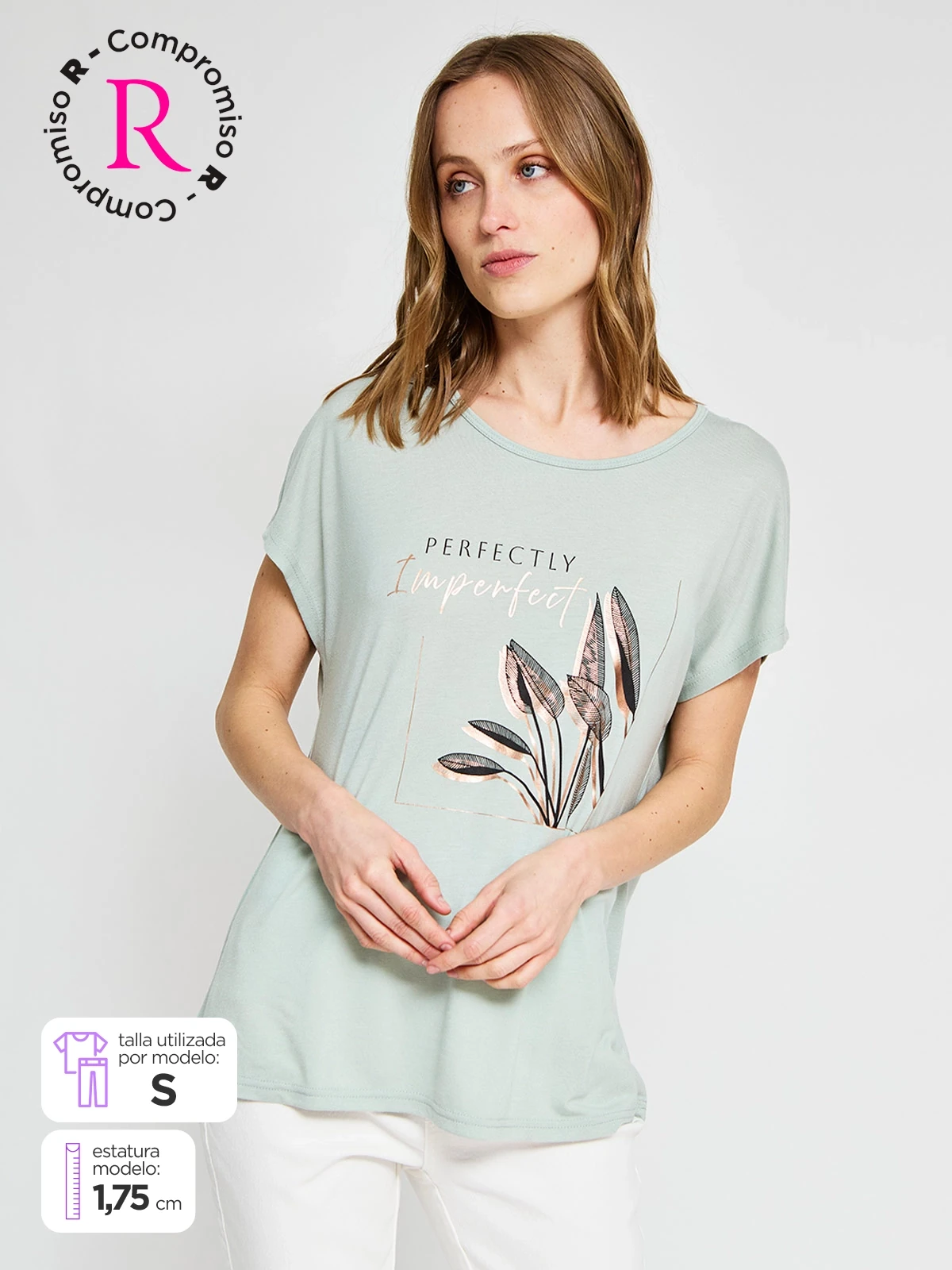 POLO MANGA CORTA MUJER AZIZ ESTAMPADA - 1