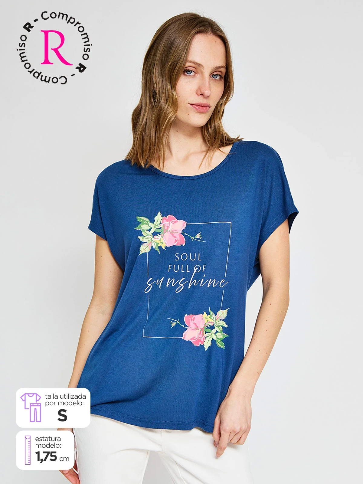 POLO MANGA CORTA MUJER AZIZ ESTAMPADA - 1
