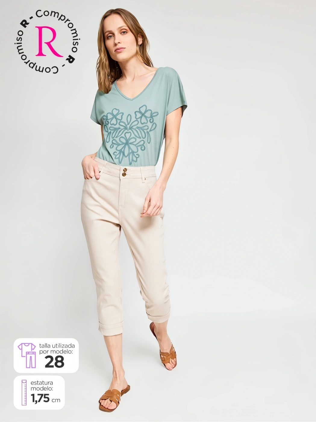 PANTALÓN CAPRI MUJER AZIZ - 1
