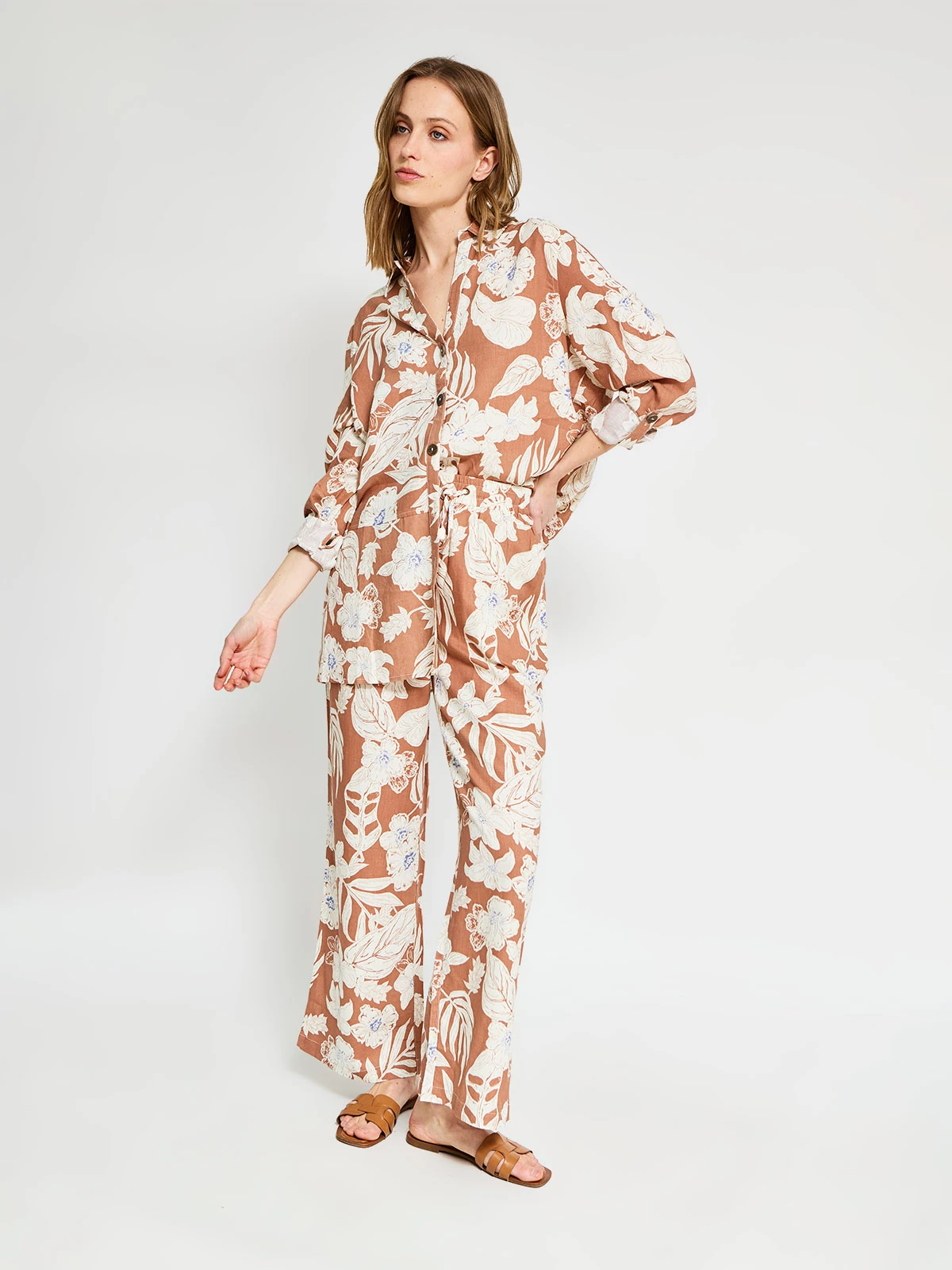 BLUSA MANGA 3/4 LINO MUJER AZIZ - 4