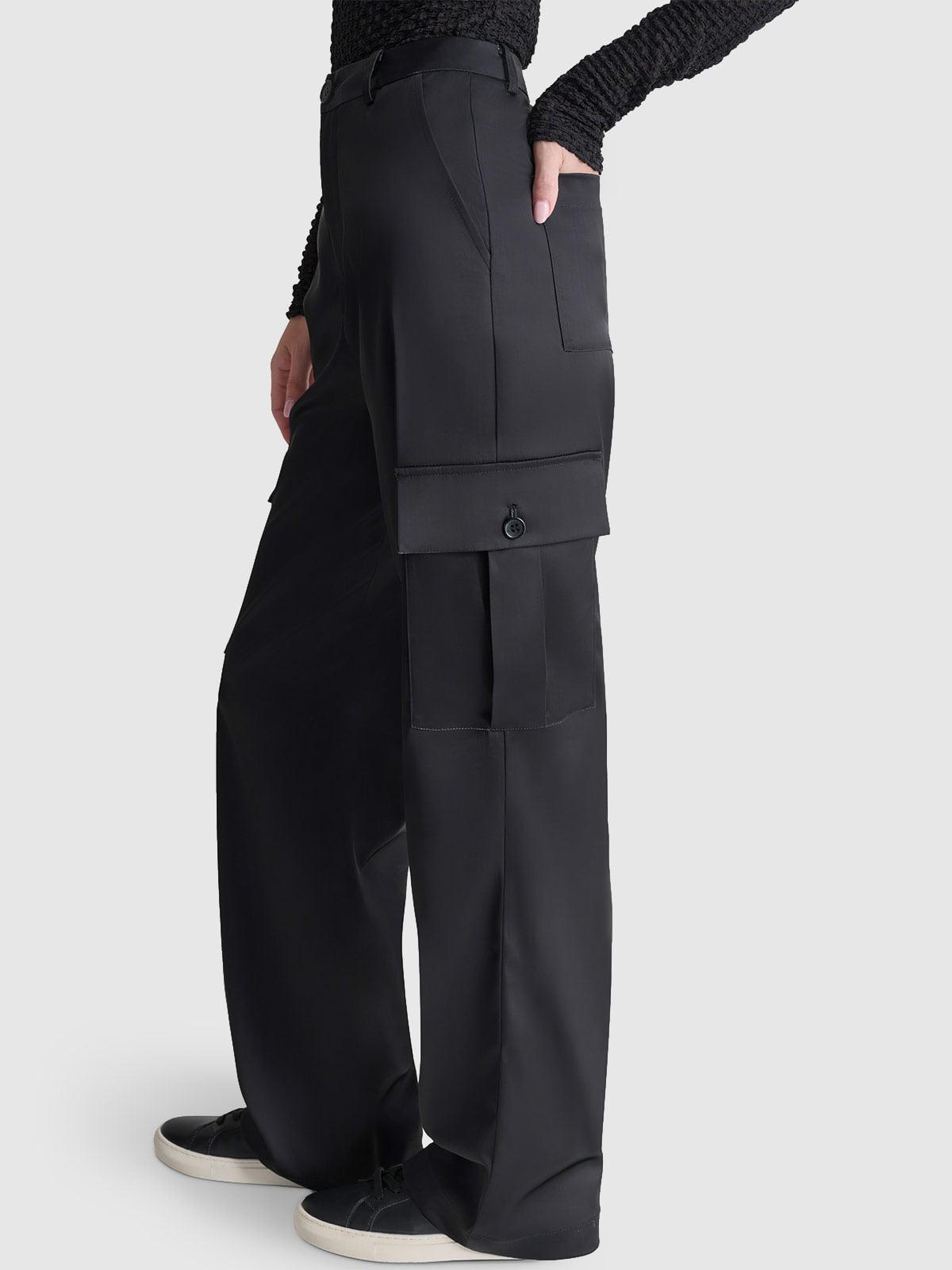 PANTALÓN WIDELEG MUJER DKNY NEGRO DJ4P3011-BLK - 4