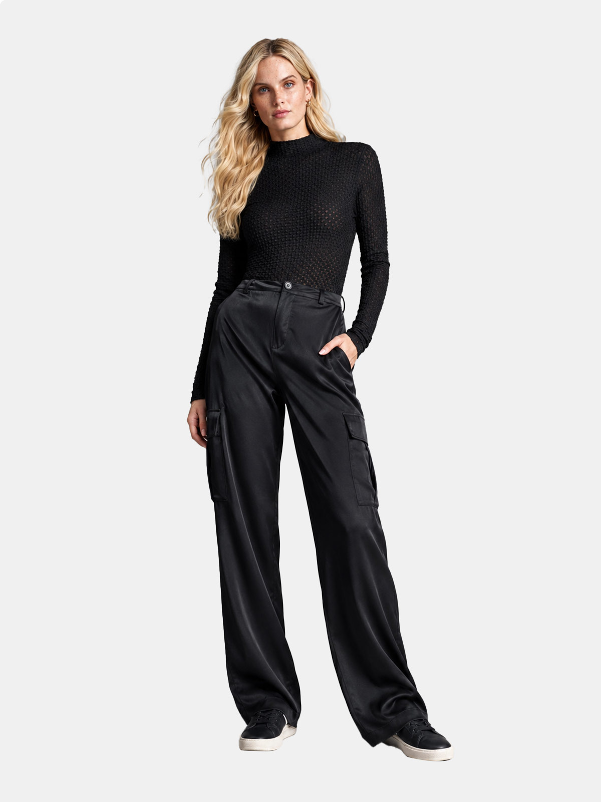 PANTALÓN WIDELEG MUJER DKNY NEGRO DJ4P3011-BLK - 1