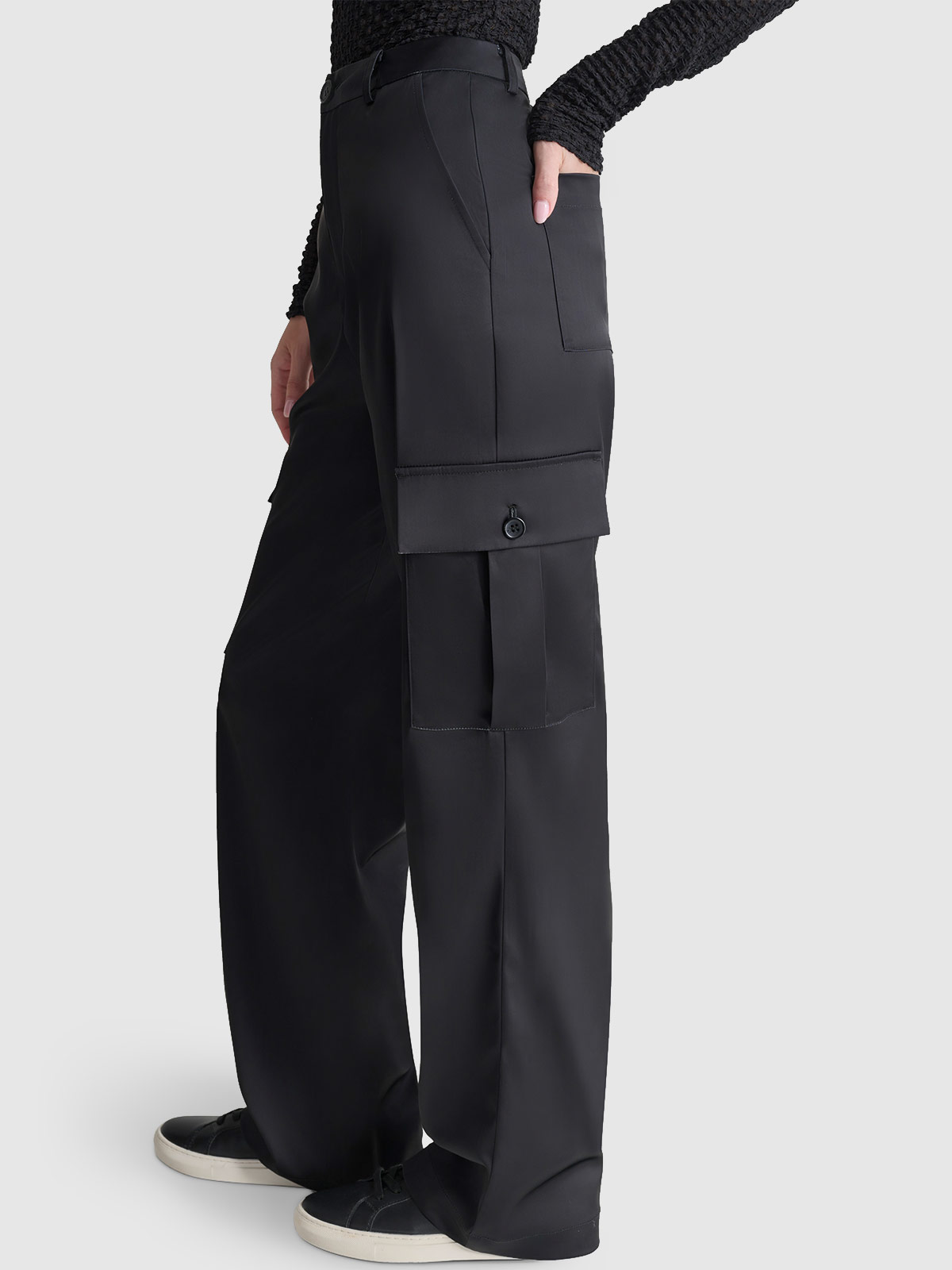 PANTALÓN WIDELEG MUJER DKNY NEGRO DJ4P3011-BLK - 4
