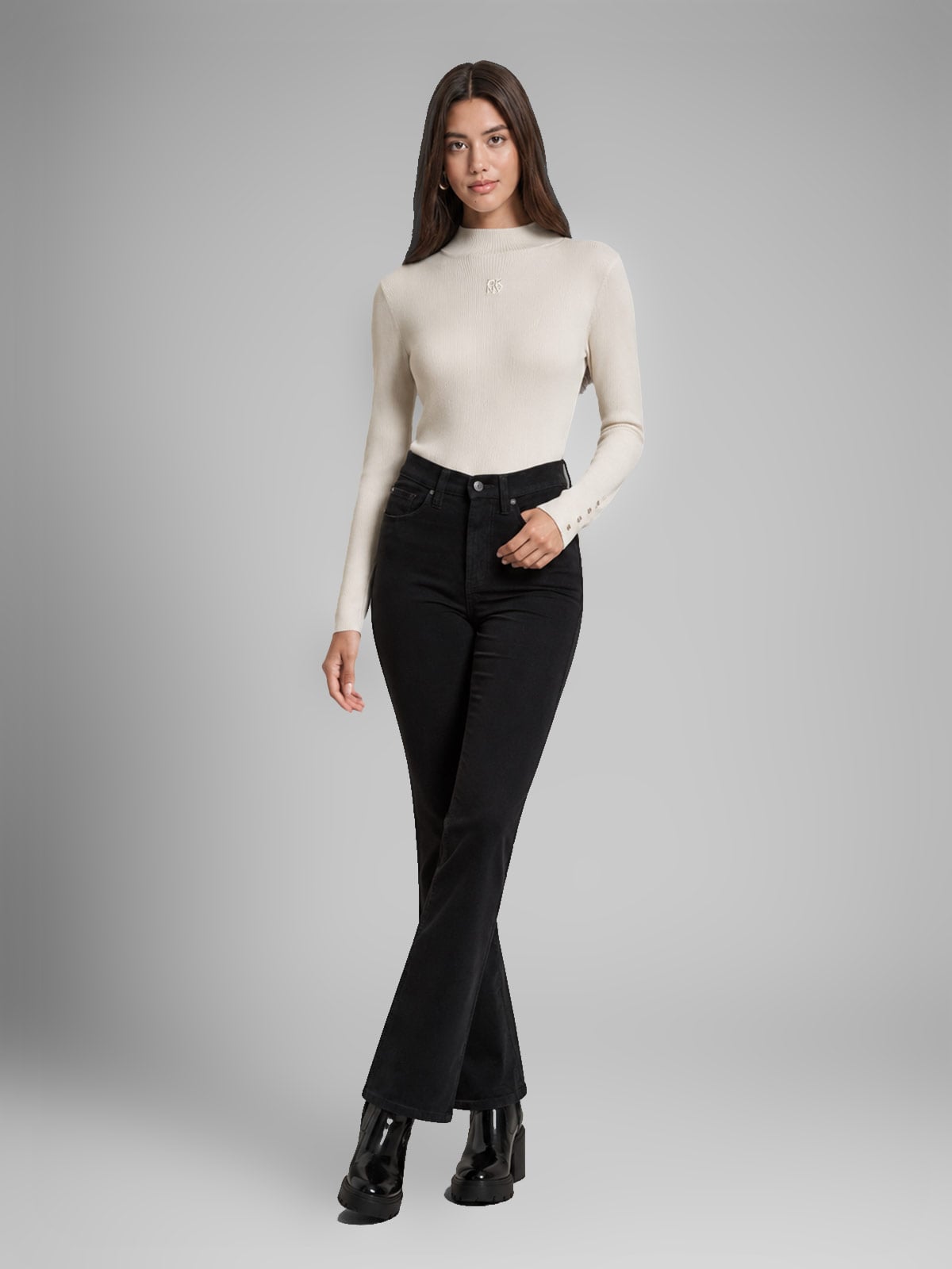PANTALÓN RECTO MUJER DKNY NEGRO DJ5M4171-BLK - 1