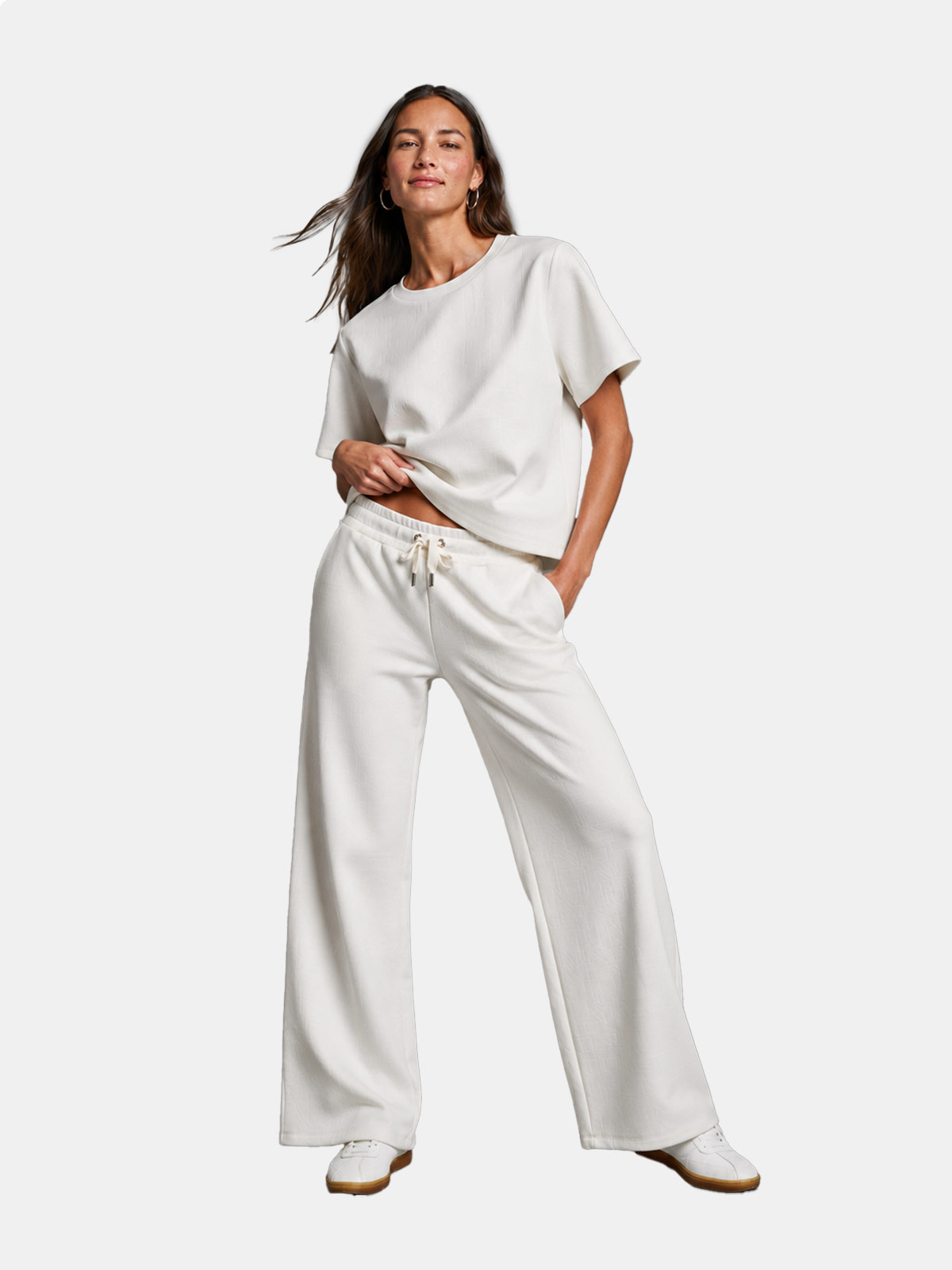 PANTALÓN WIDELEG MUJER DKNY MARFIL P5MF6CSD-IVY - 1