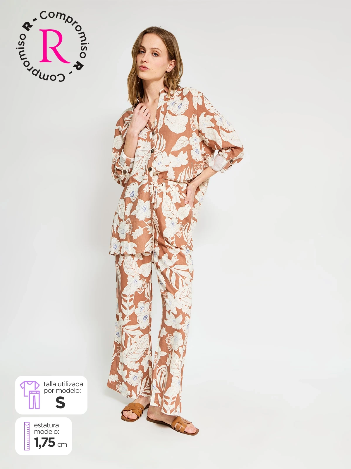 PANTALÓN LINO REGULAR MUJER AZIZ - 1