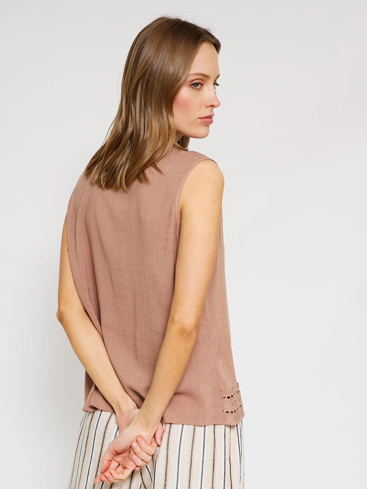 BLUSA SIN MANGAS MUJER NAVIGATA CAMISERA MACRAMÉ - 2