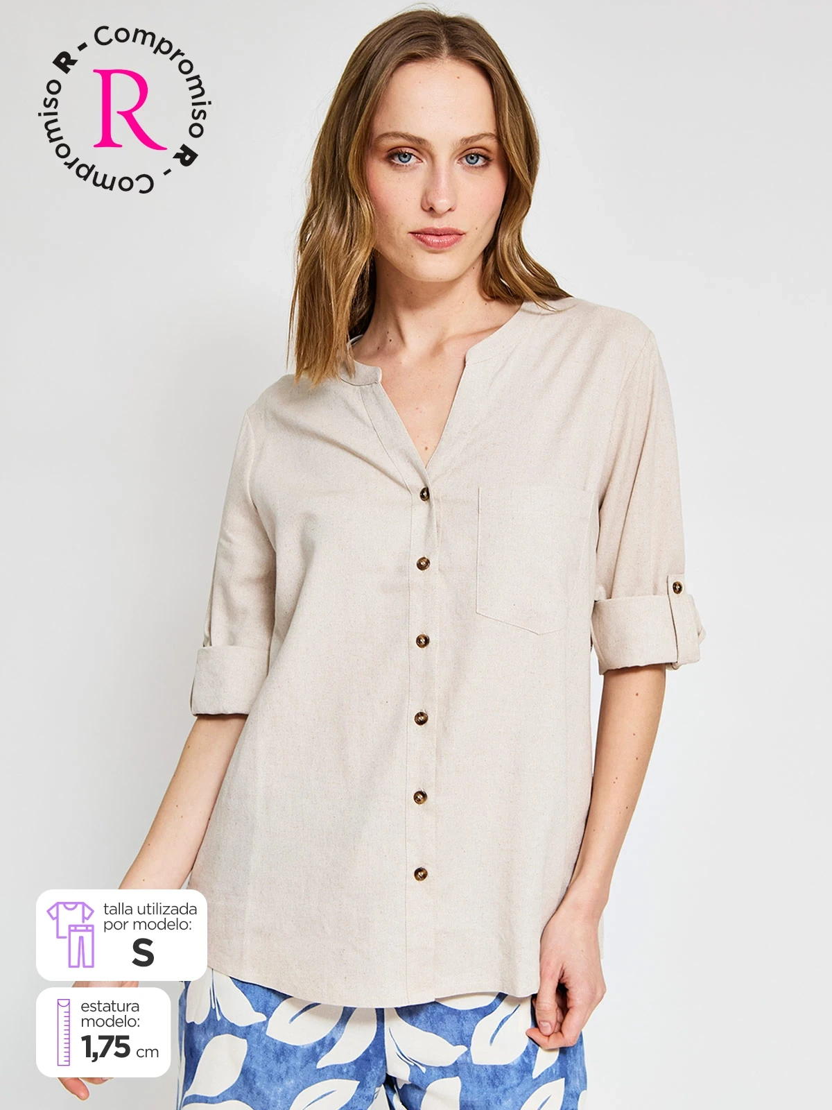 BLUSA MANGA 3/4 MUJER AZIZ - 1