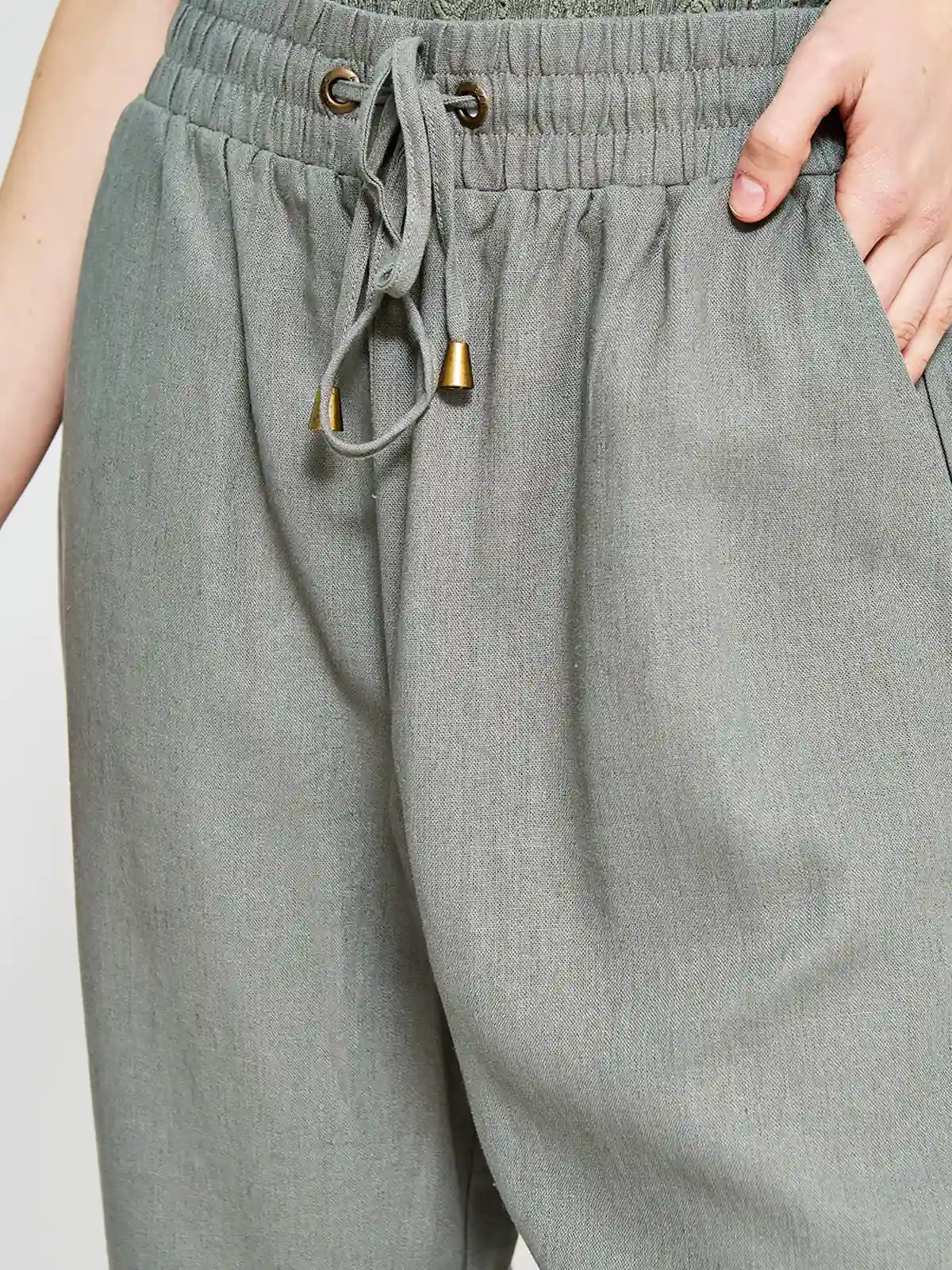 PANTALÓN LINO REGULAR MUJER AZIZ - 4