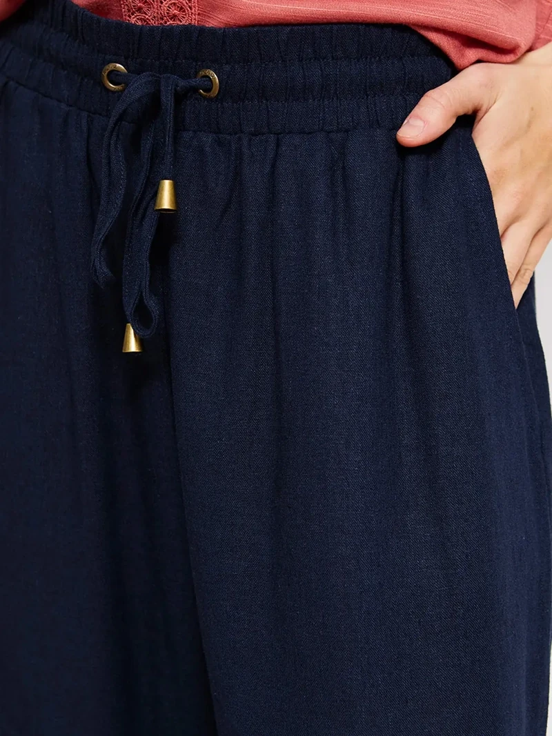 PANTALÓN LINO REGULAR MUJER AZIZ - 4