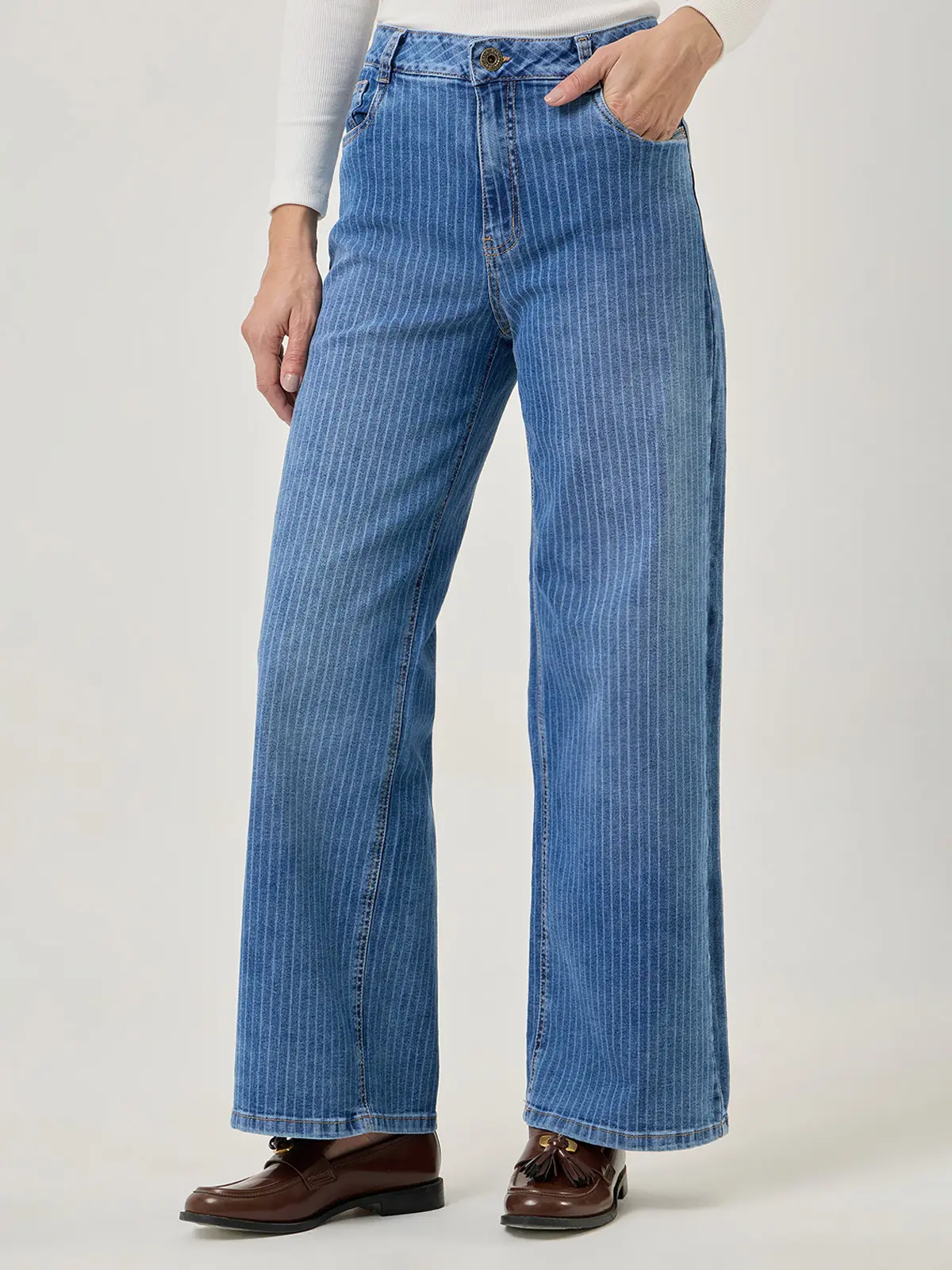 JEANS REGULAR MUJER NAVIGATA STRIPE - 5