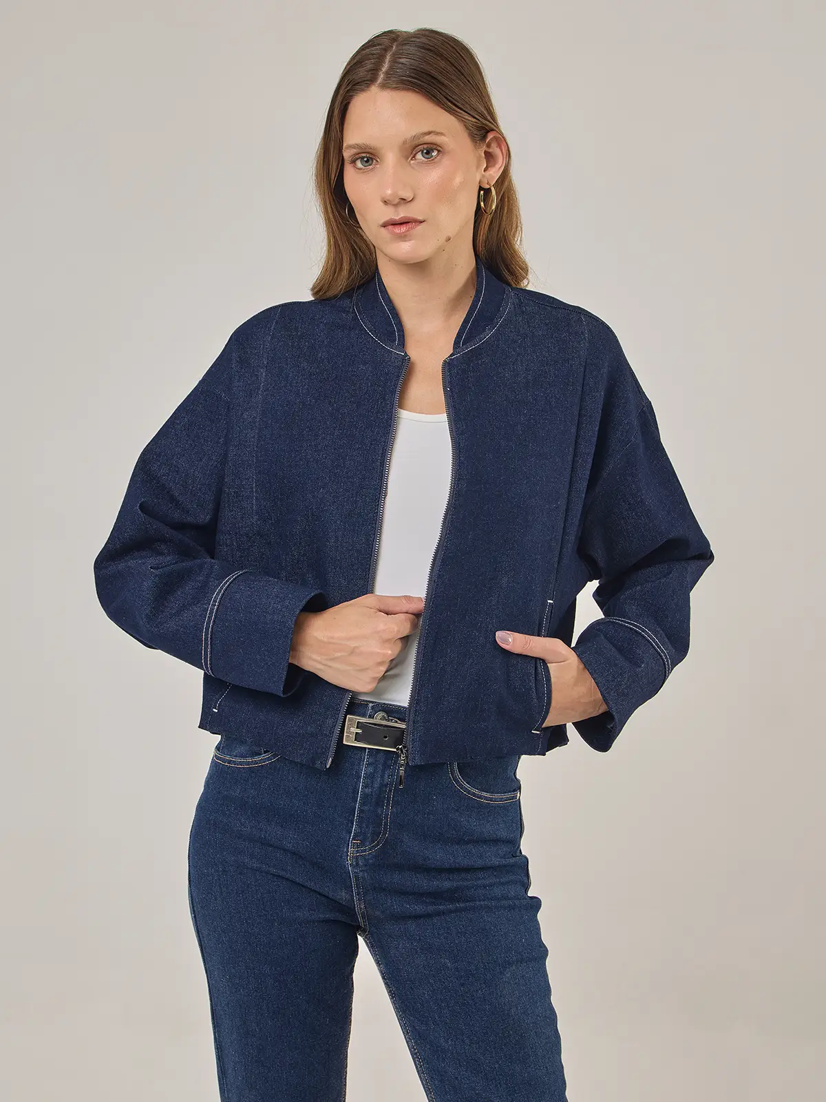 CASACA ALGODÓN MUJER NAVIGATA CORTA DENIM - 1