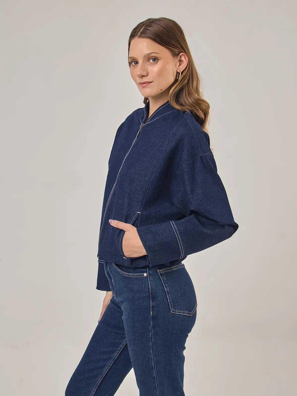 CASACA ALGODÓN MUJER NAVIGATA CORTA DENIM - 3