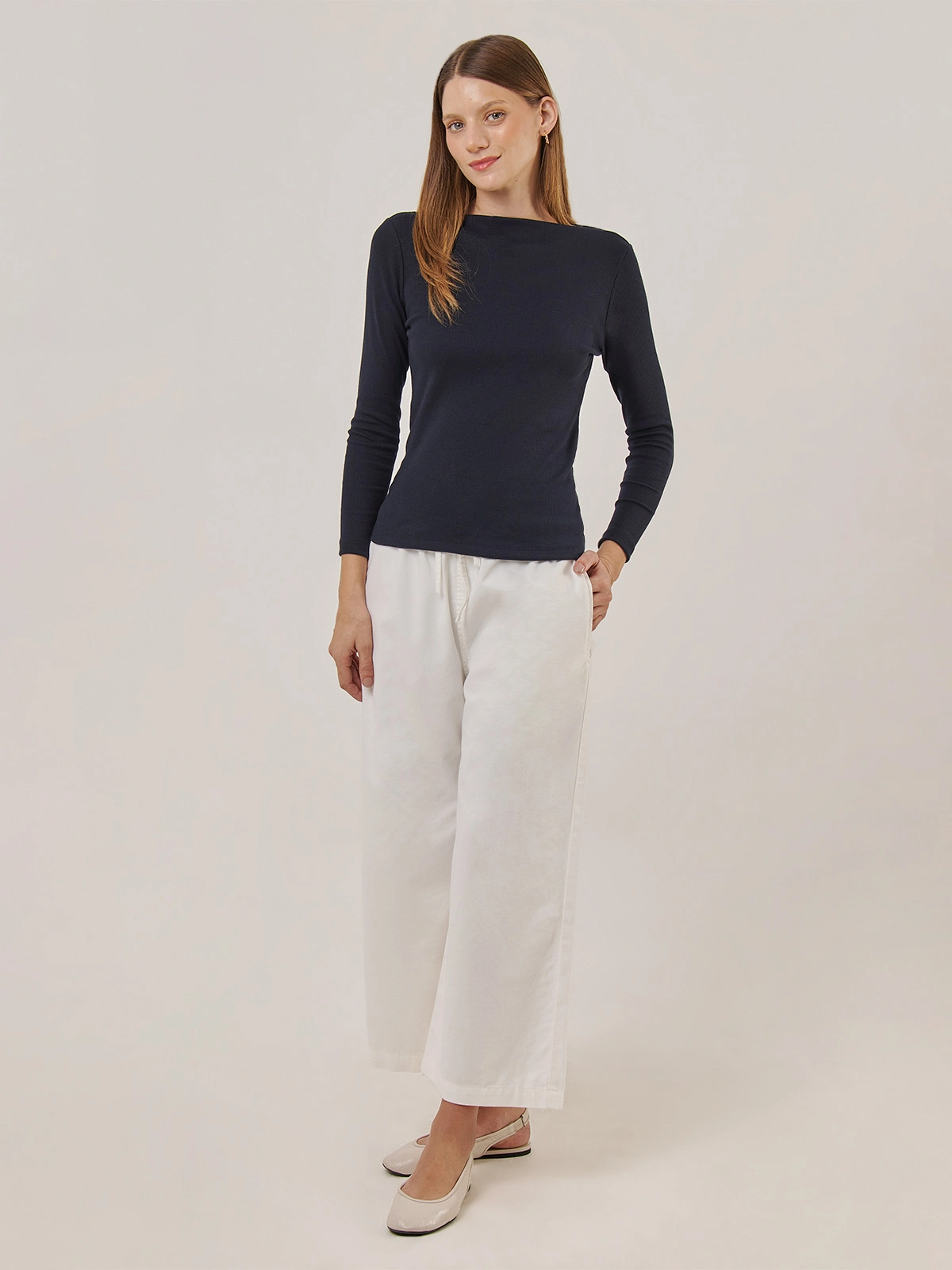 PANTALÓN ALGODÓN REGULAR MUJER NAVIGATA - 1