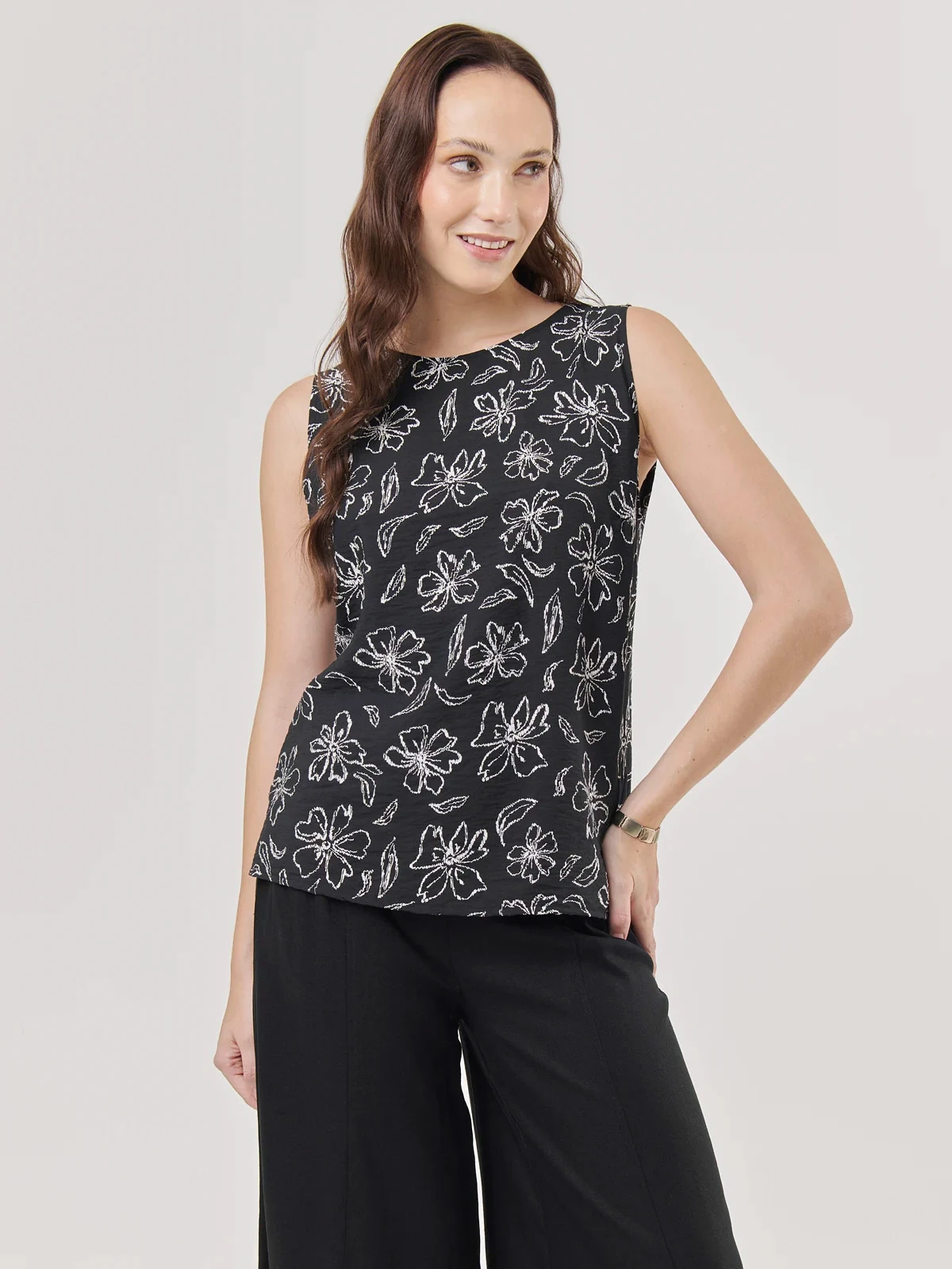 BLUSA SIN MANGAS MUJER AZIZ FLORES - 1