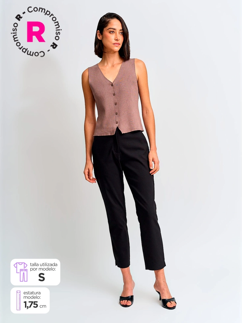 PANTALÓN REGULAR MUJER MARQUIS PLASTIC - 1