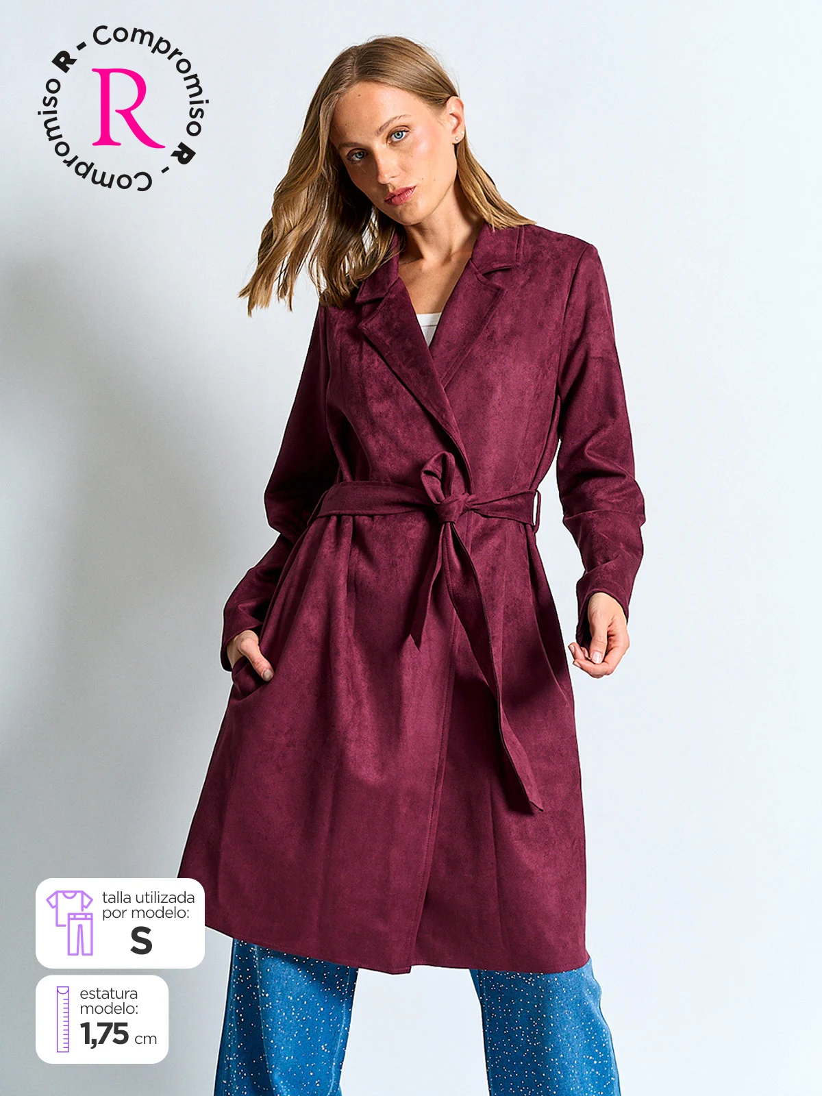 ABRIGO MUJER MARQUIS LARGO SUEDE - 1