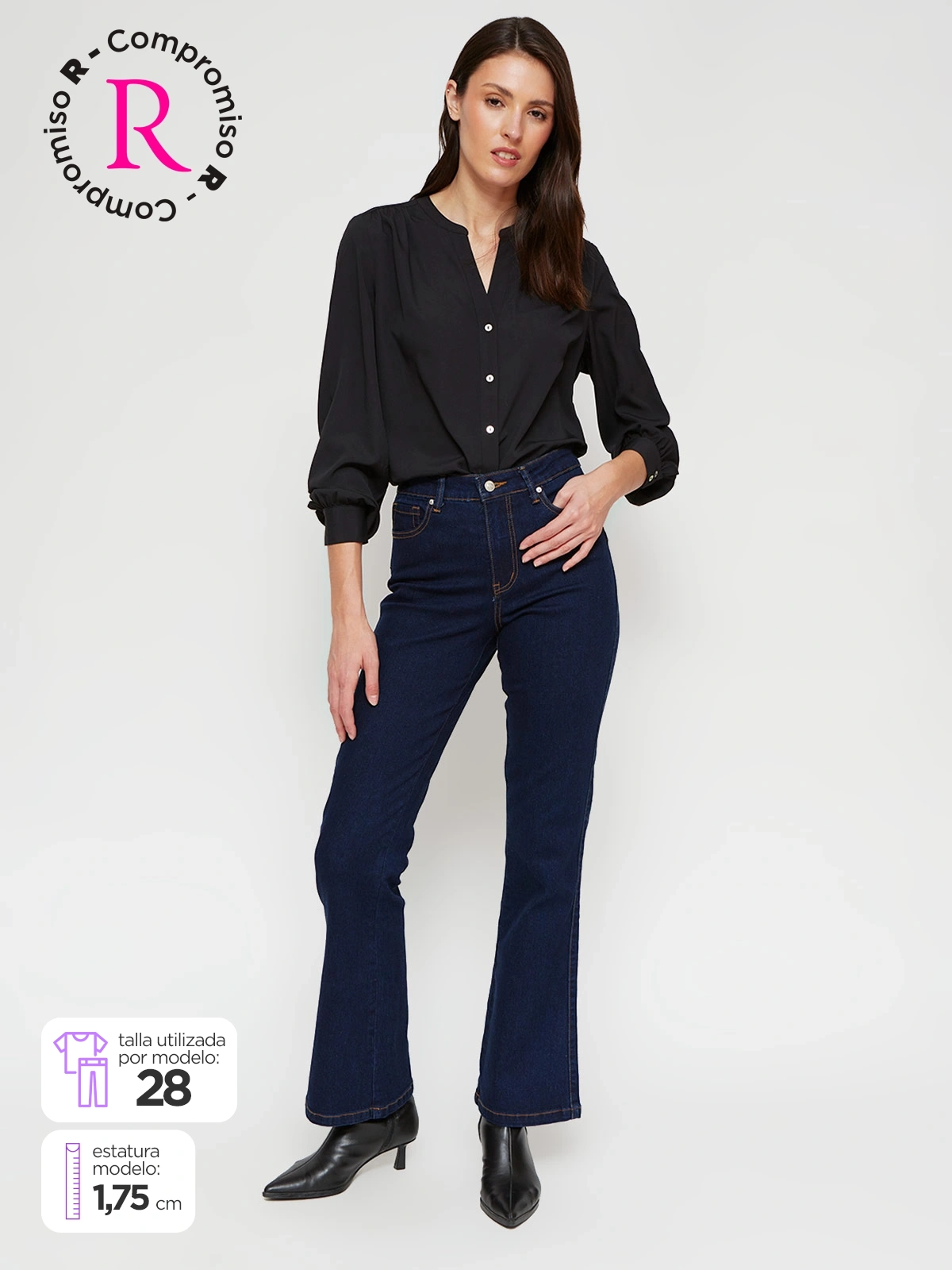 JEANS ALGODÓN FLARE MUJER MARQUIS - 1