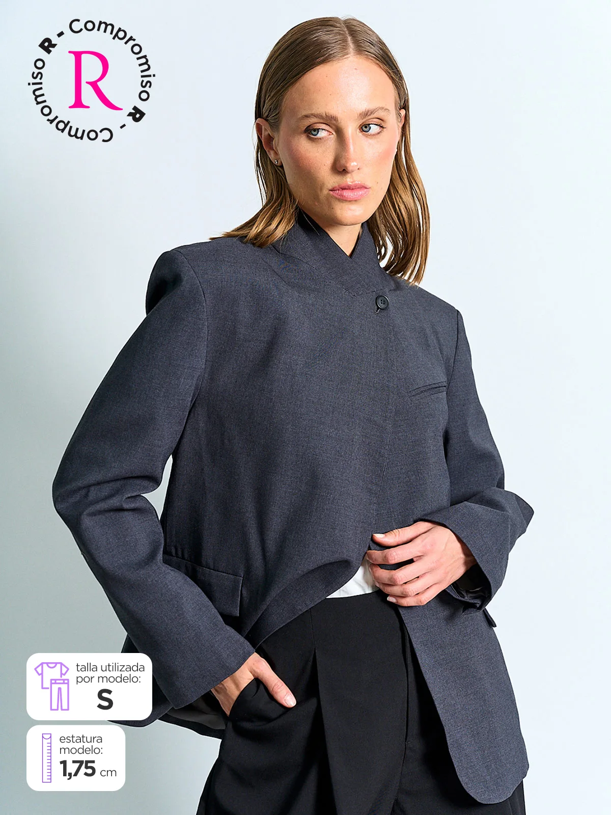 BLAZER MUJER MARQUIS LARGO GRAY - 2