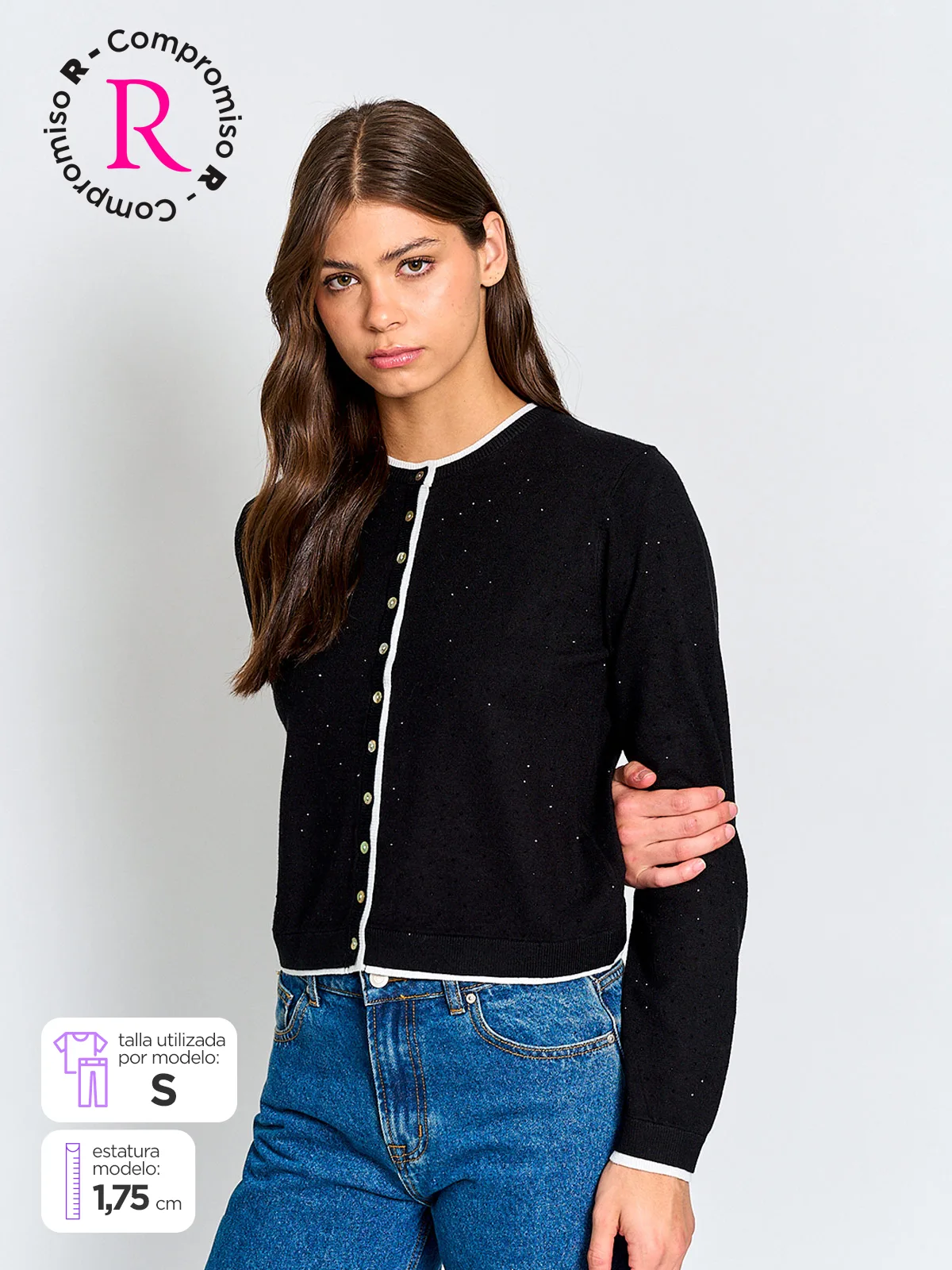 CARDIGAN MUJER MARQUIS BRILLO - 1