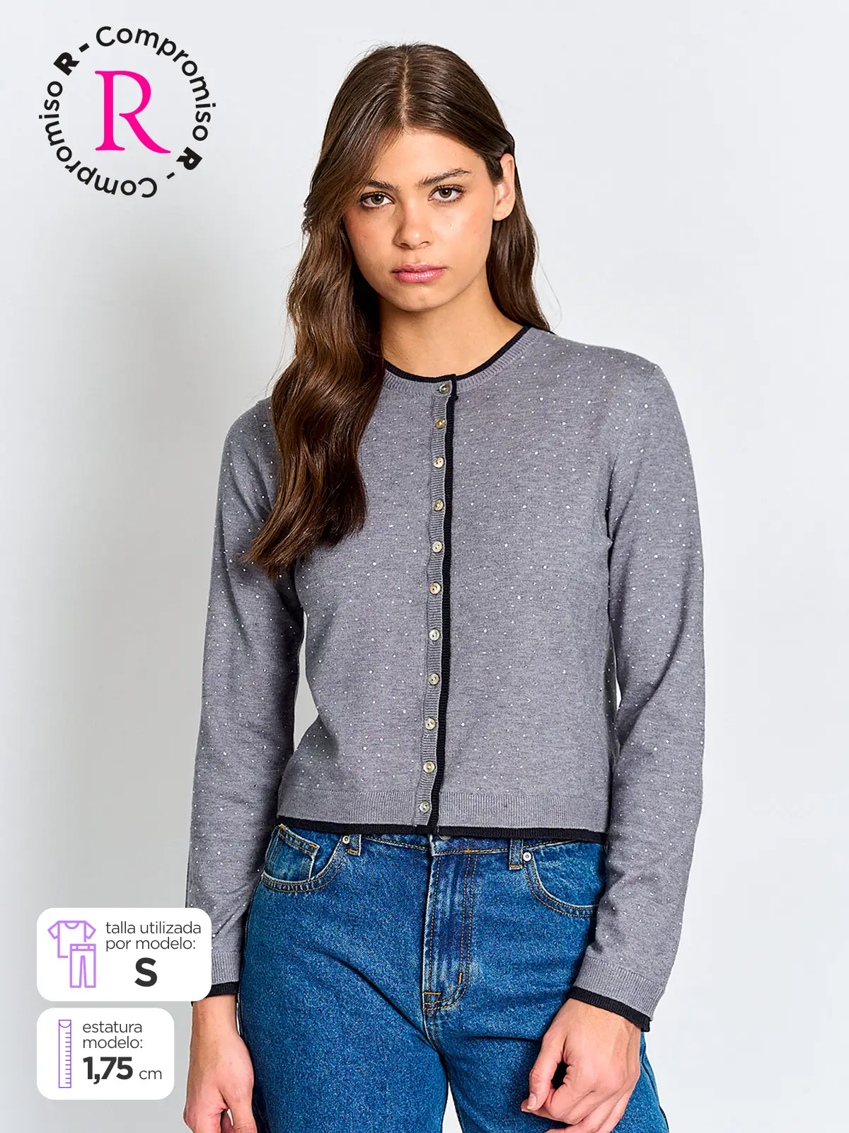 CARDIGAN MUJER MARQUIS BRILLO - 1