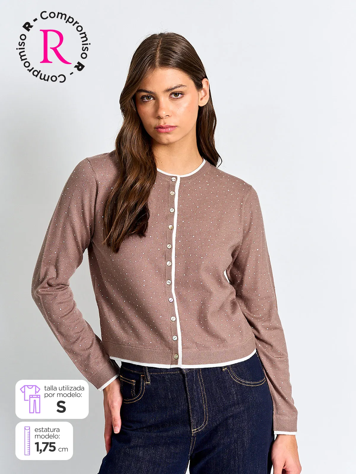 CARDIGAN MUJER MARQUIS BRILLO - 1