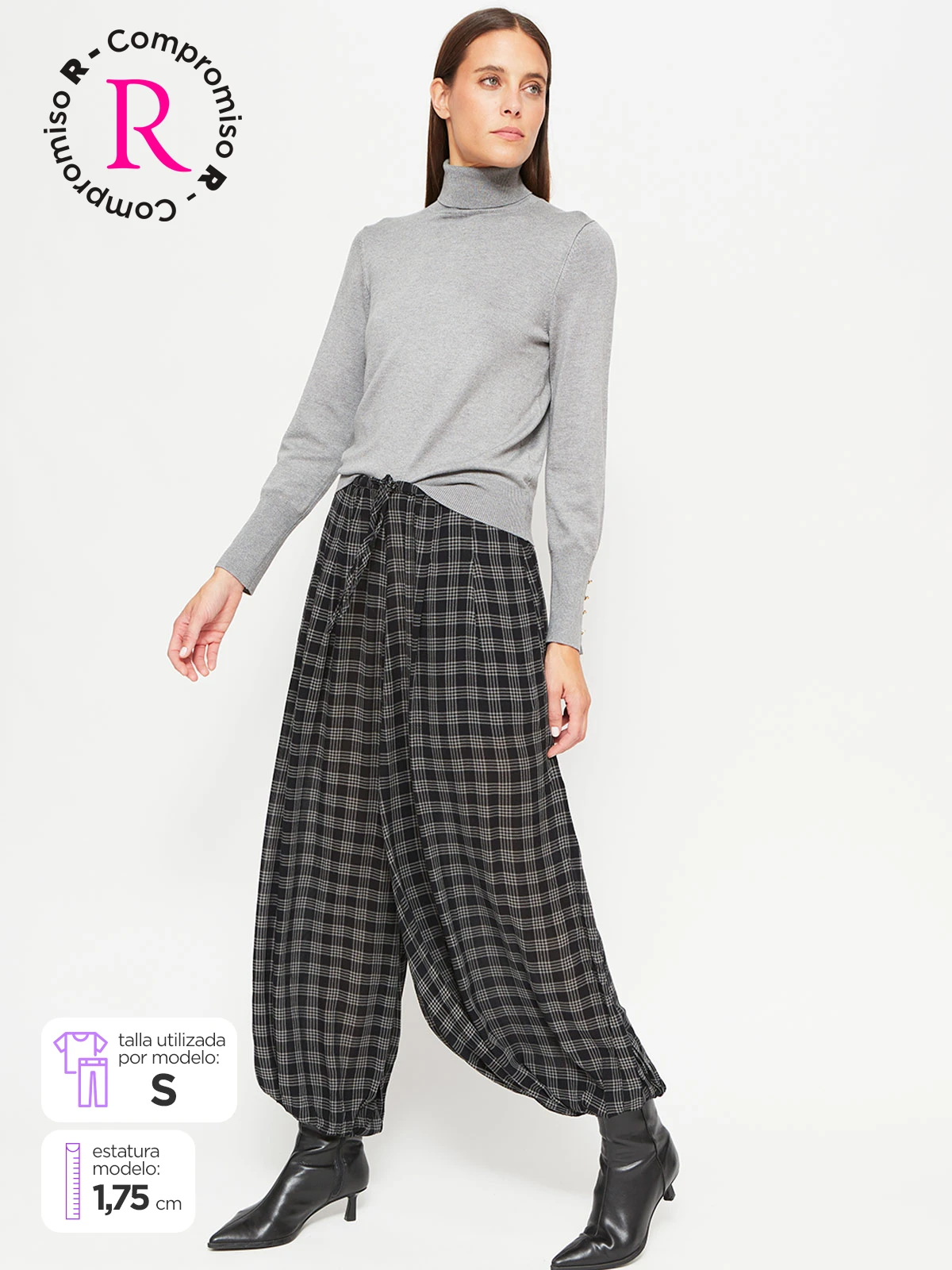 PANTALÓN REGULAR MUJER MARQUIS CHECK - 1