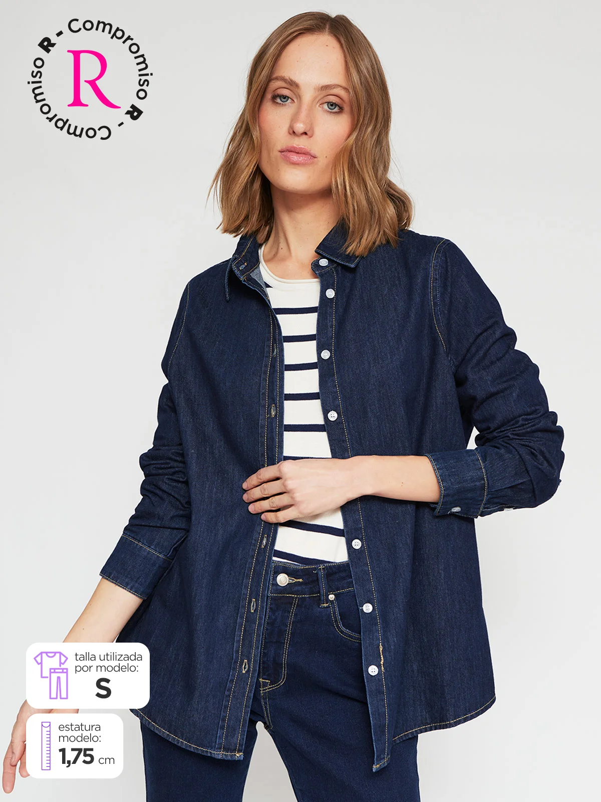 BLUSA MANGA LARGA MUJER MARQUIS DENIM - 1