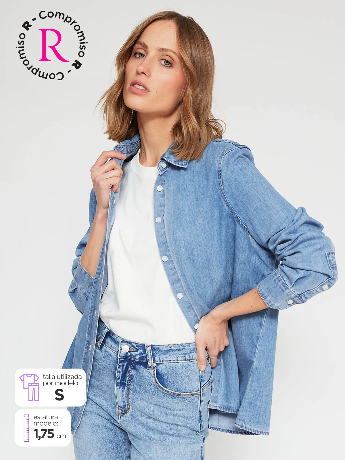 BLUSA MANGA LARGA MUJER MARQUIS DENIM - 1
