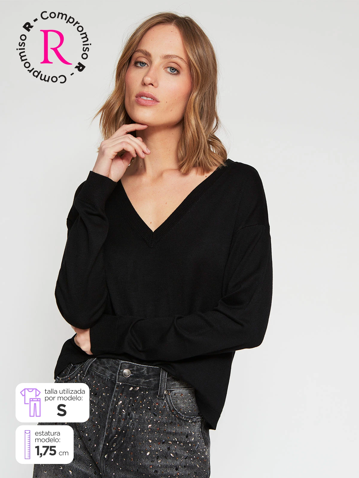 SWEATER MUJER MARQUIS CUELLO EN V - 1