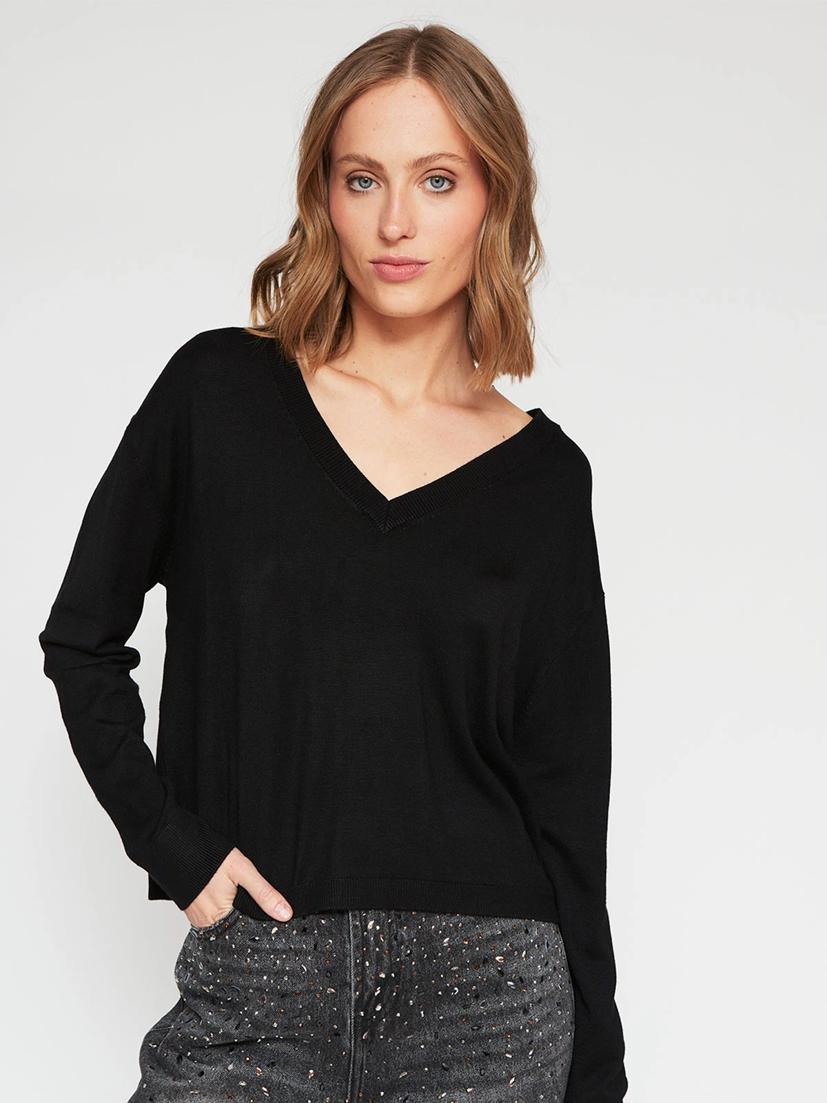 SWEATER MUJER MARQUIS CUELLO EN V - 2