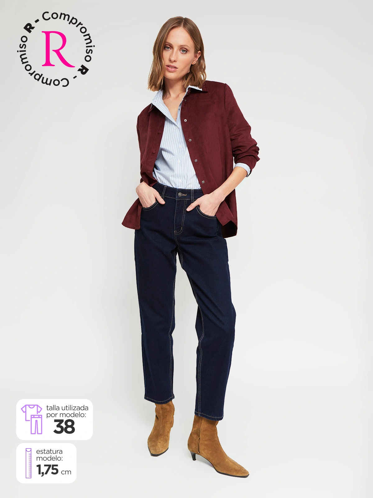 JEANS ALGODÓN MOM MUJER MARQUIS - 1