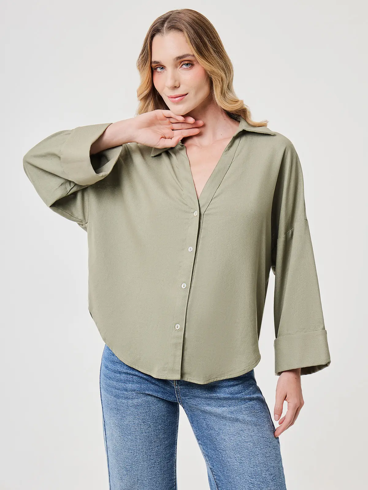 BLUSA MANGA LARGA LINO MUJER MARQUIS - 1