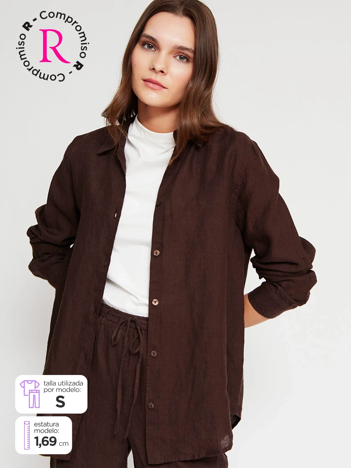 BLUSA MANGA LARGA LINO MUJER MARQUIS - 1