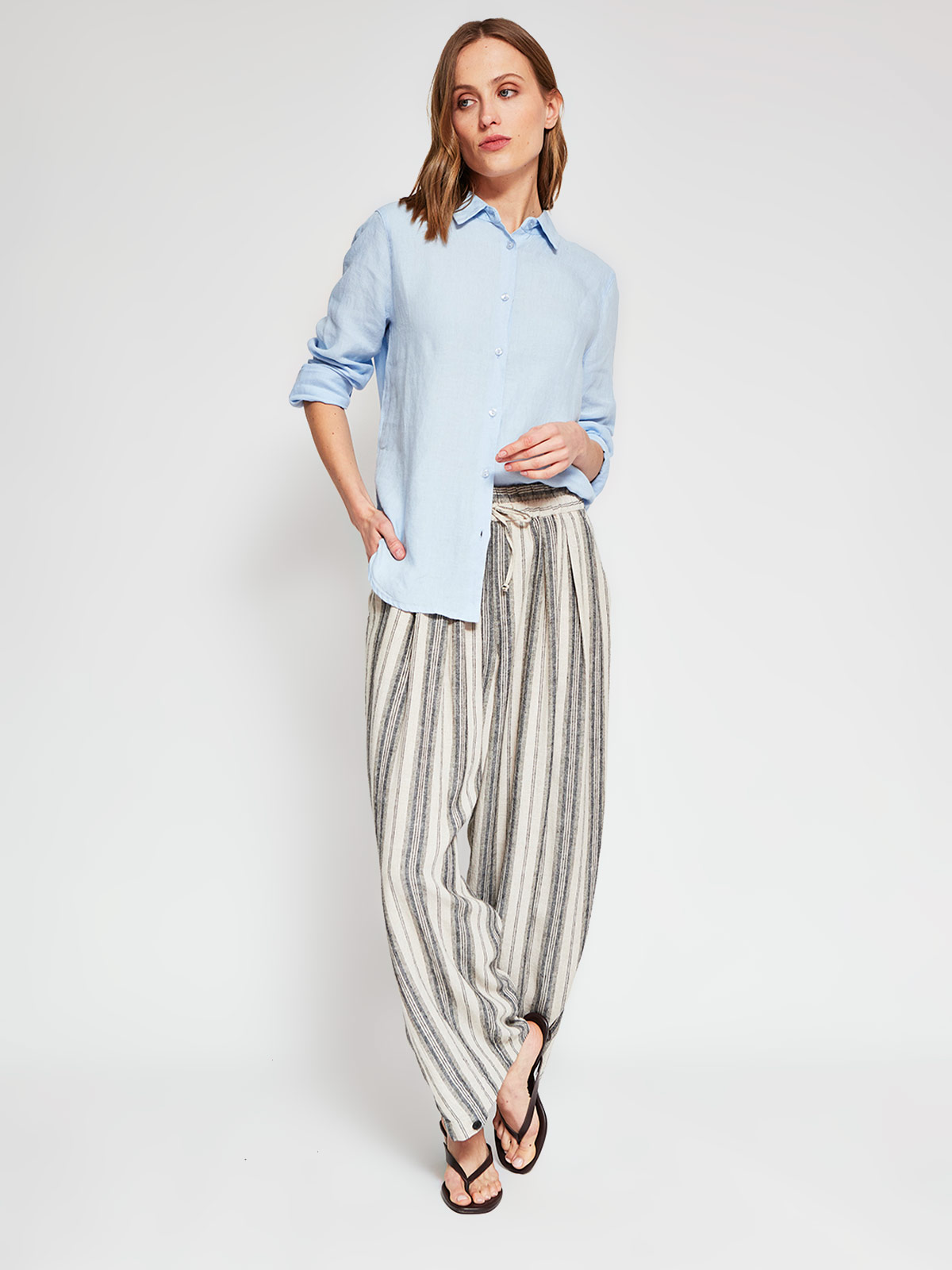 BLUSA MANGA LARGA LINO MUJER MARQUIS - 5