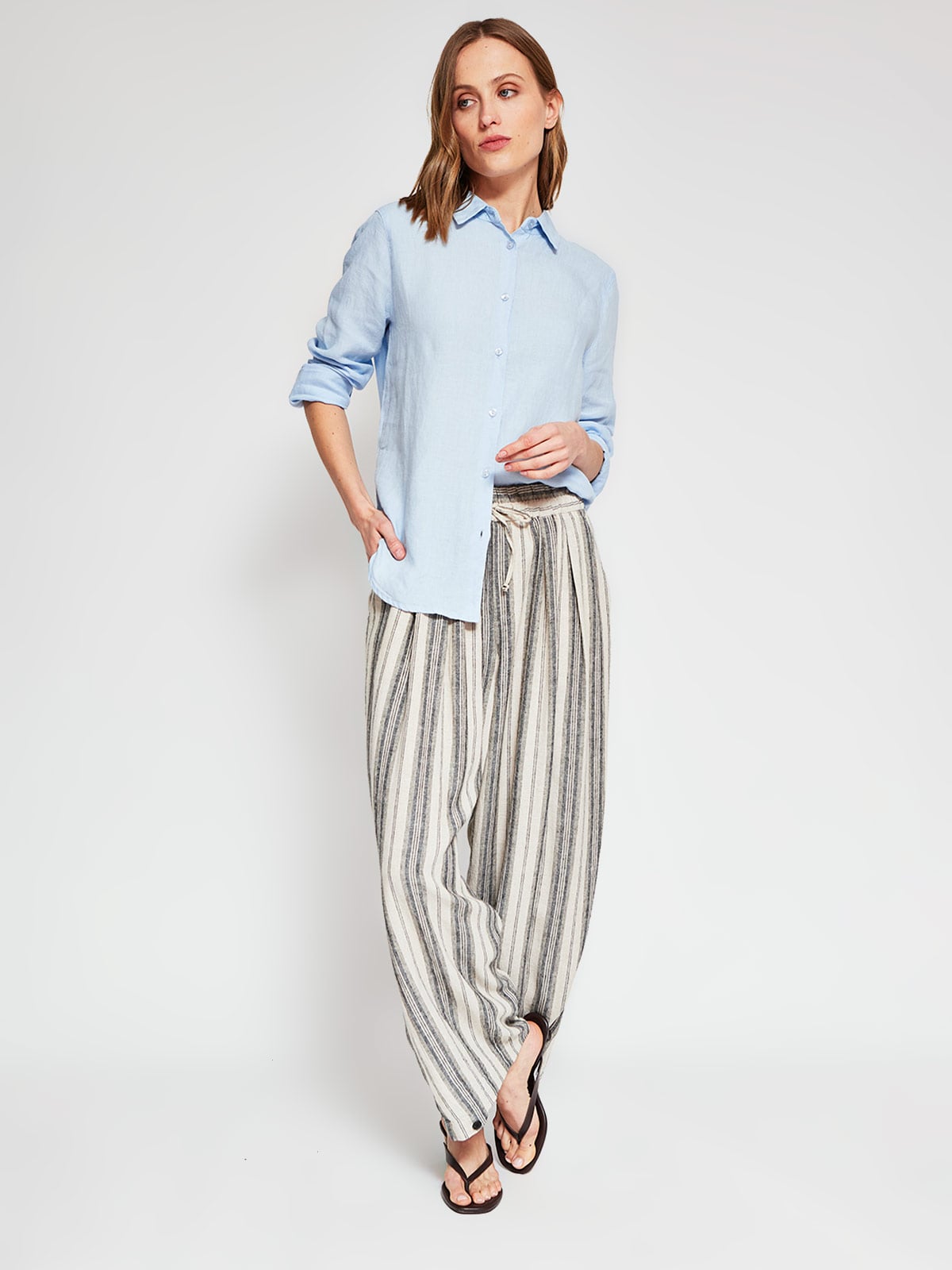 BLUSA MANGA LARGA LINO MUJER MARQUIS - 5