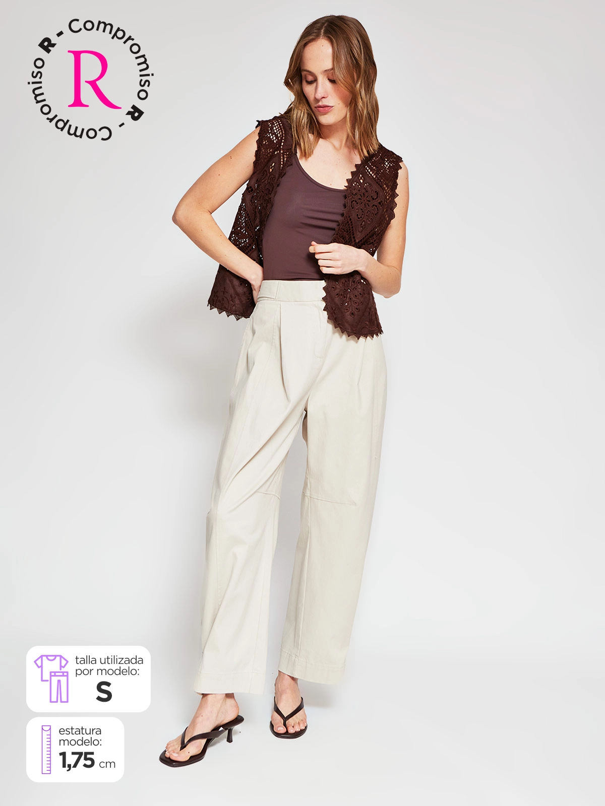 PANTALÓN ALGODÓN REGULAR MUJER MARQUIS - 1