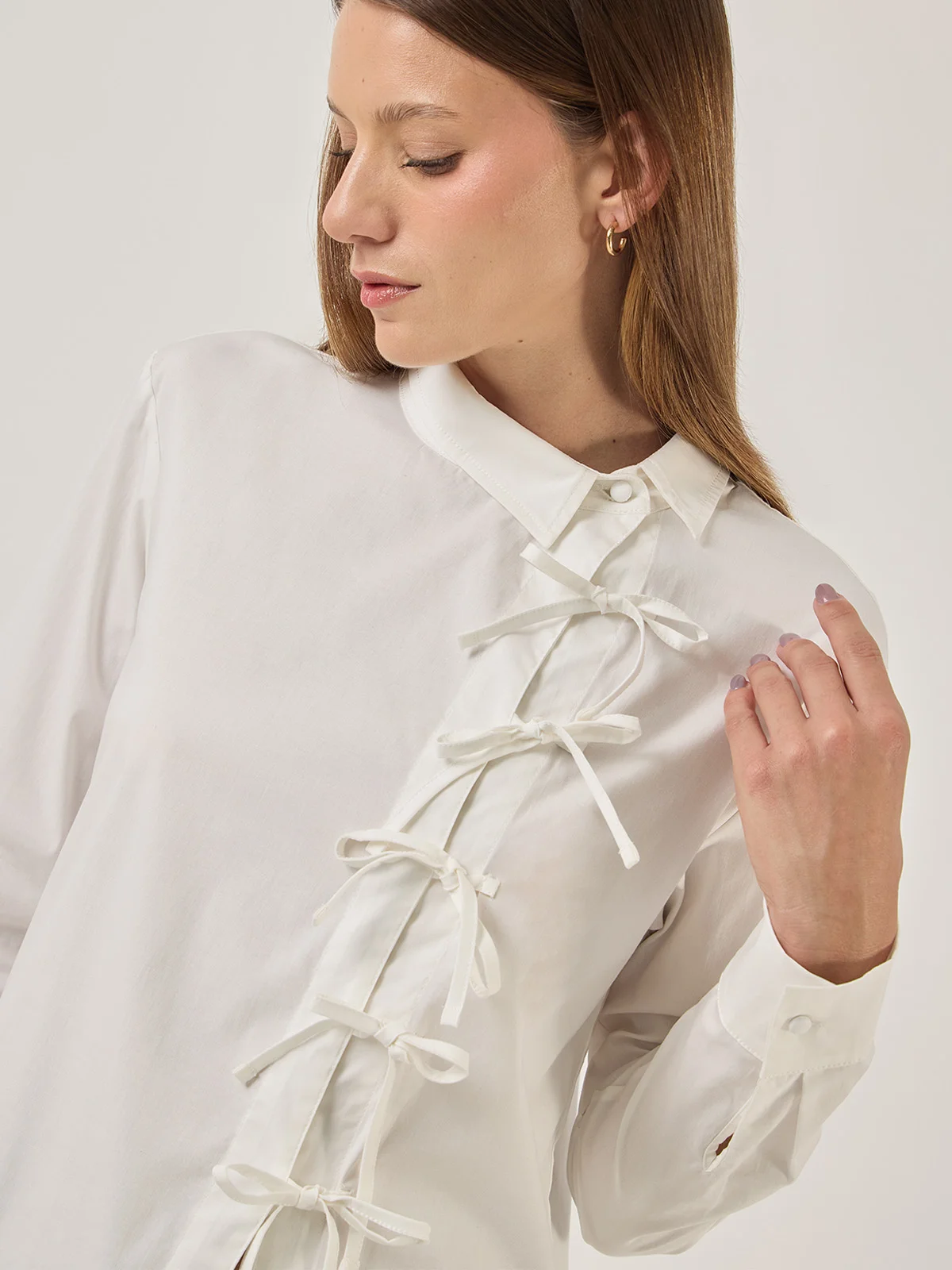 BLUSA MANGA LARGA MUJER MARQUIS LAZOS CRUZADA - 4