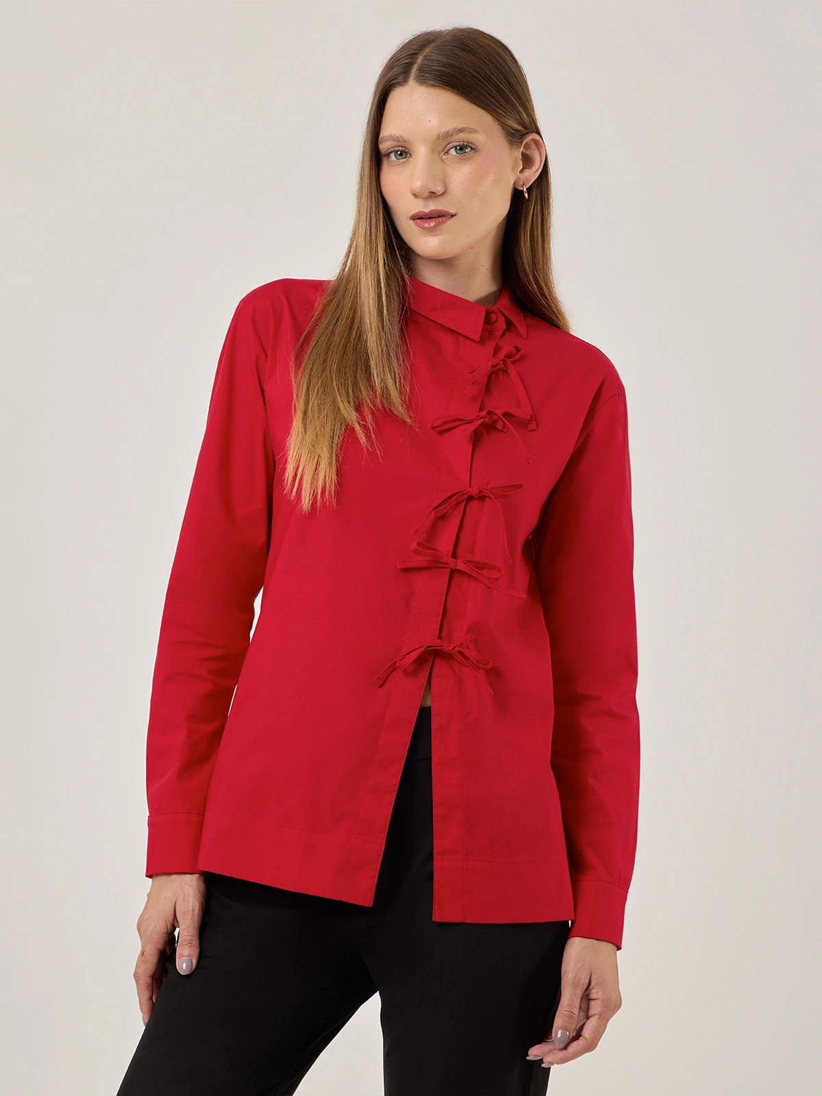BLUSA MANGA LARGA MUJER MARQUIS LAZOS CRUZADA - 1
