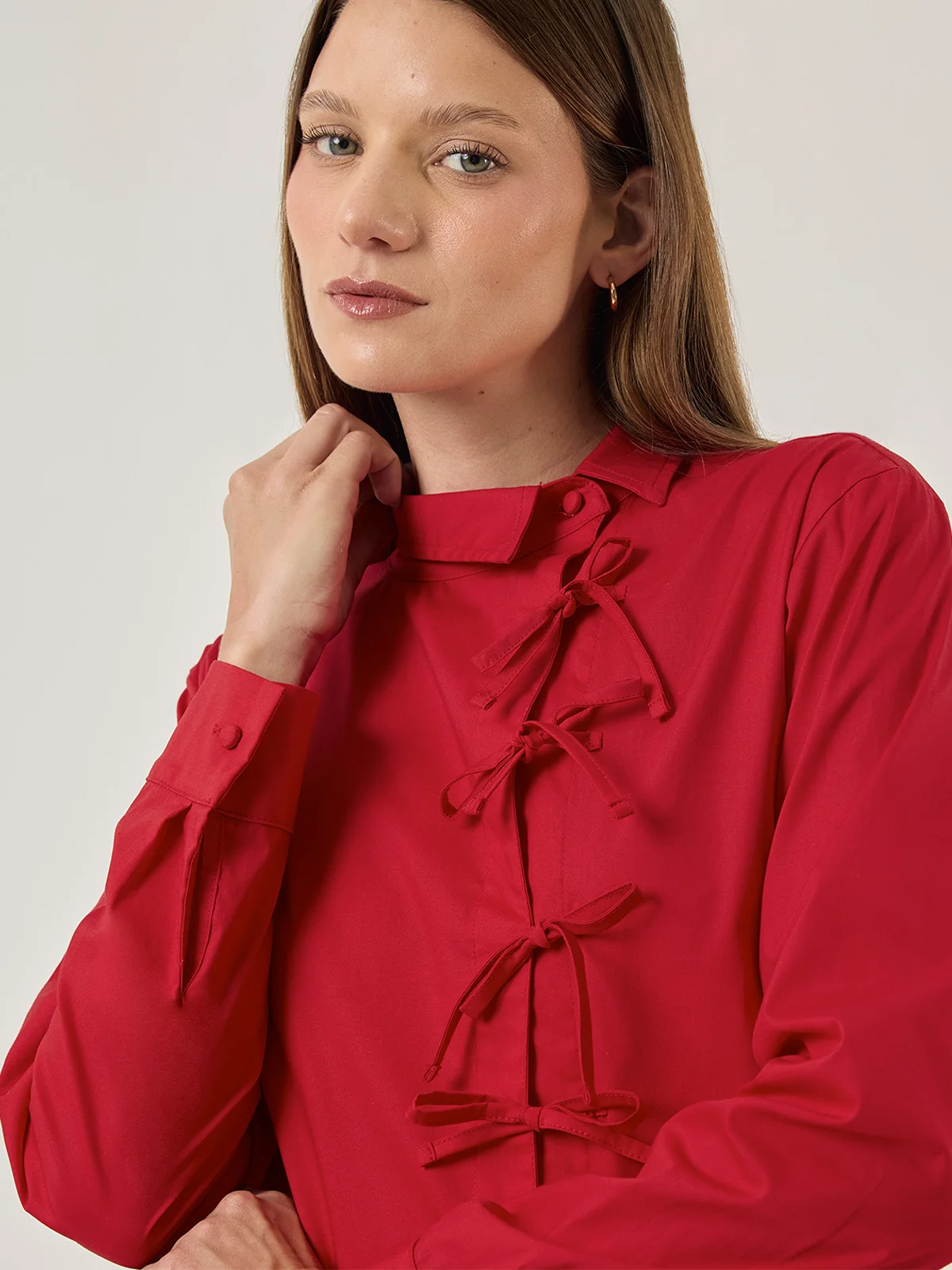 BLUSA MANGA LARGA MUJER MARQUIS LAZOS CRUZADA - 4