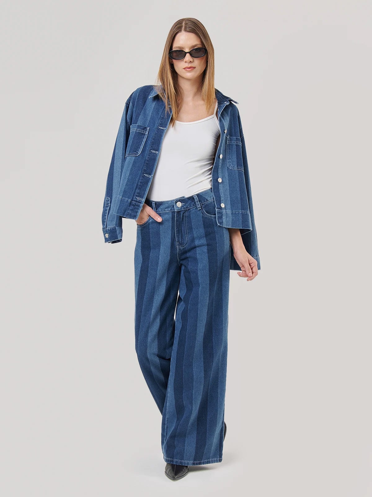 JEANS ALGODÓN WIDE LEG MUJER MARQUIS - 1