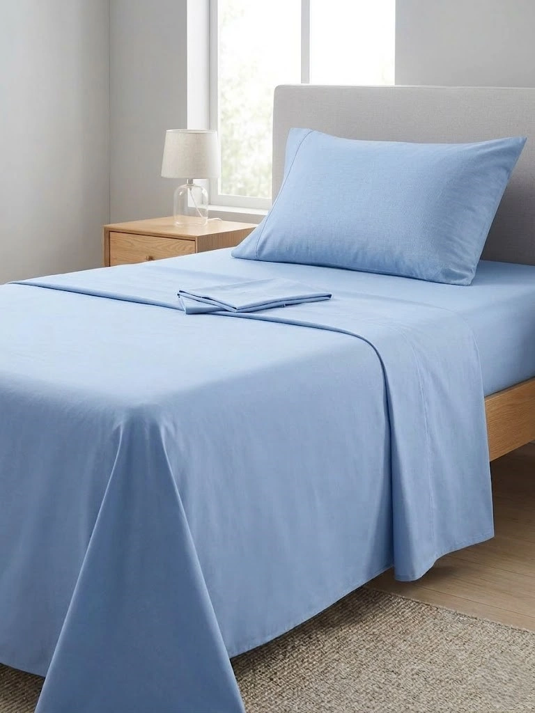 SET DE SÁBANAS RIPLEY HOME LISA 144 HILOS 1.5 PLAZAS AZUL - 2