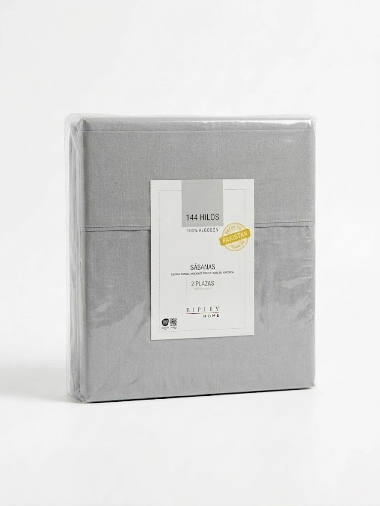 SET SÁBANAS 2PL 100%ALGODÓN 144H LISA GRIS - 3